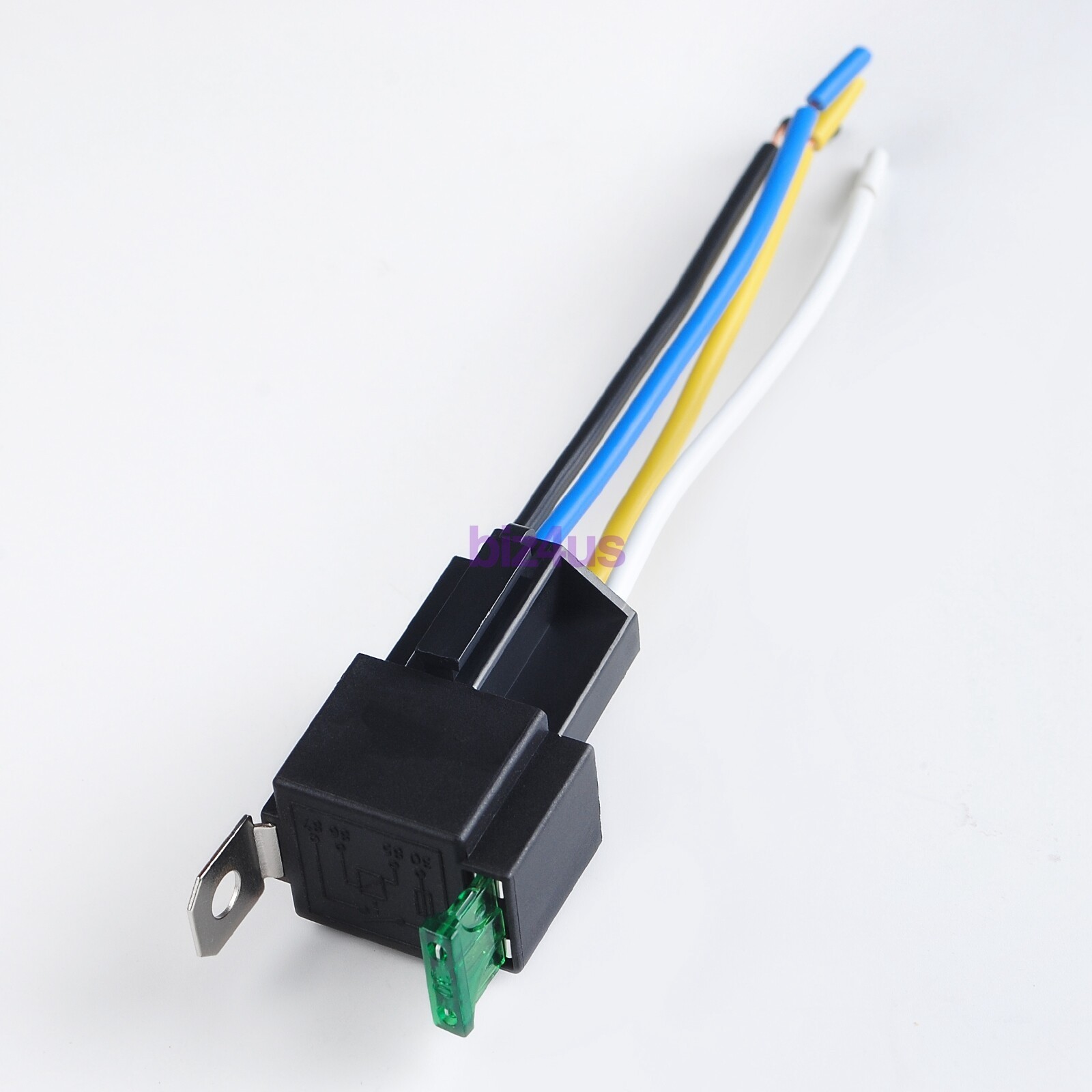 6 Pack 12V DC 30 Amp 4-Pin Automotive Relay Harness Set Switch Fuse US