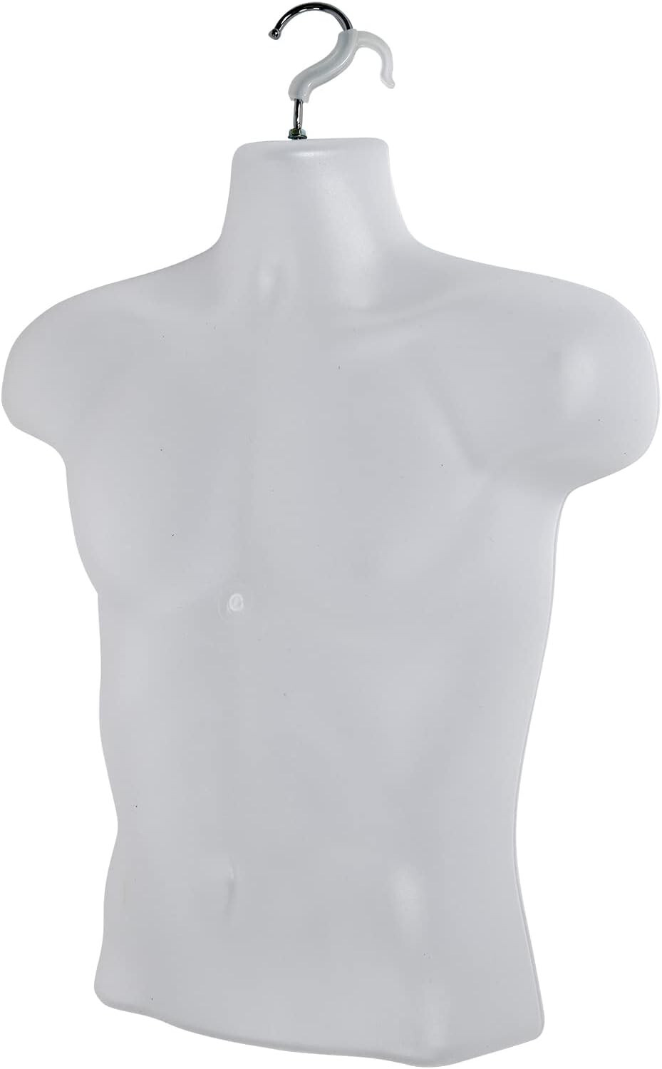 3 Molded Man’s Shirt Torso Form Fits S-L Hanging Male Mannequin Opaque Frosted