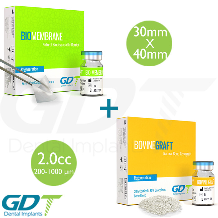 30mmX40mm BioMembrane Resor bable Barrier+ 2.0cc Granules Bon Graft GDT