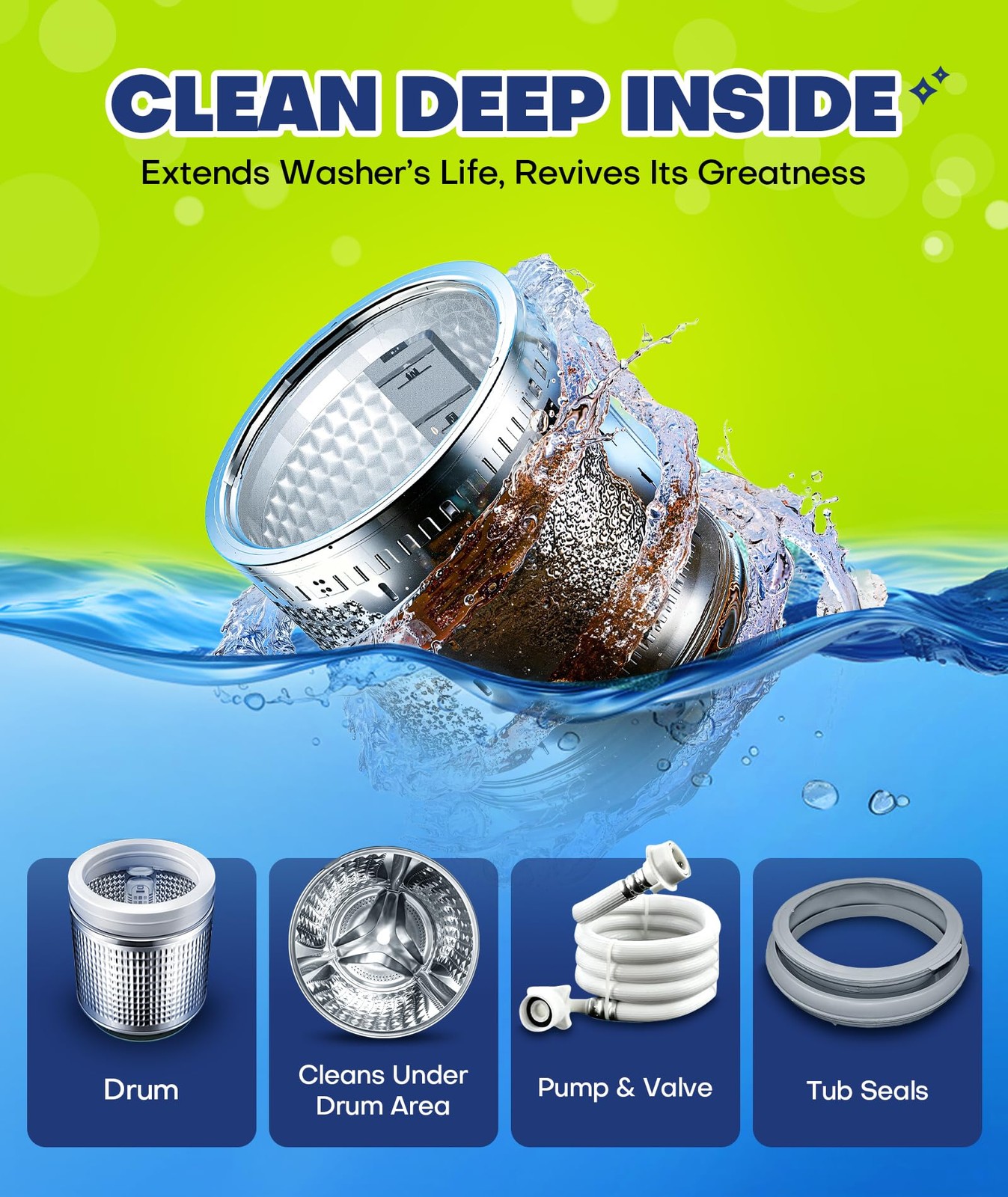 2X Power Deep Cleaning Washing Machine Cleaner Tablets No More Odor & Pet Fur…