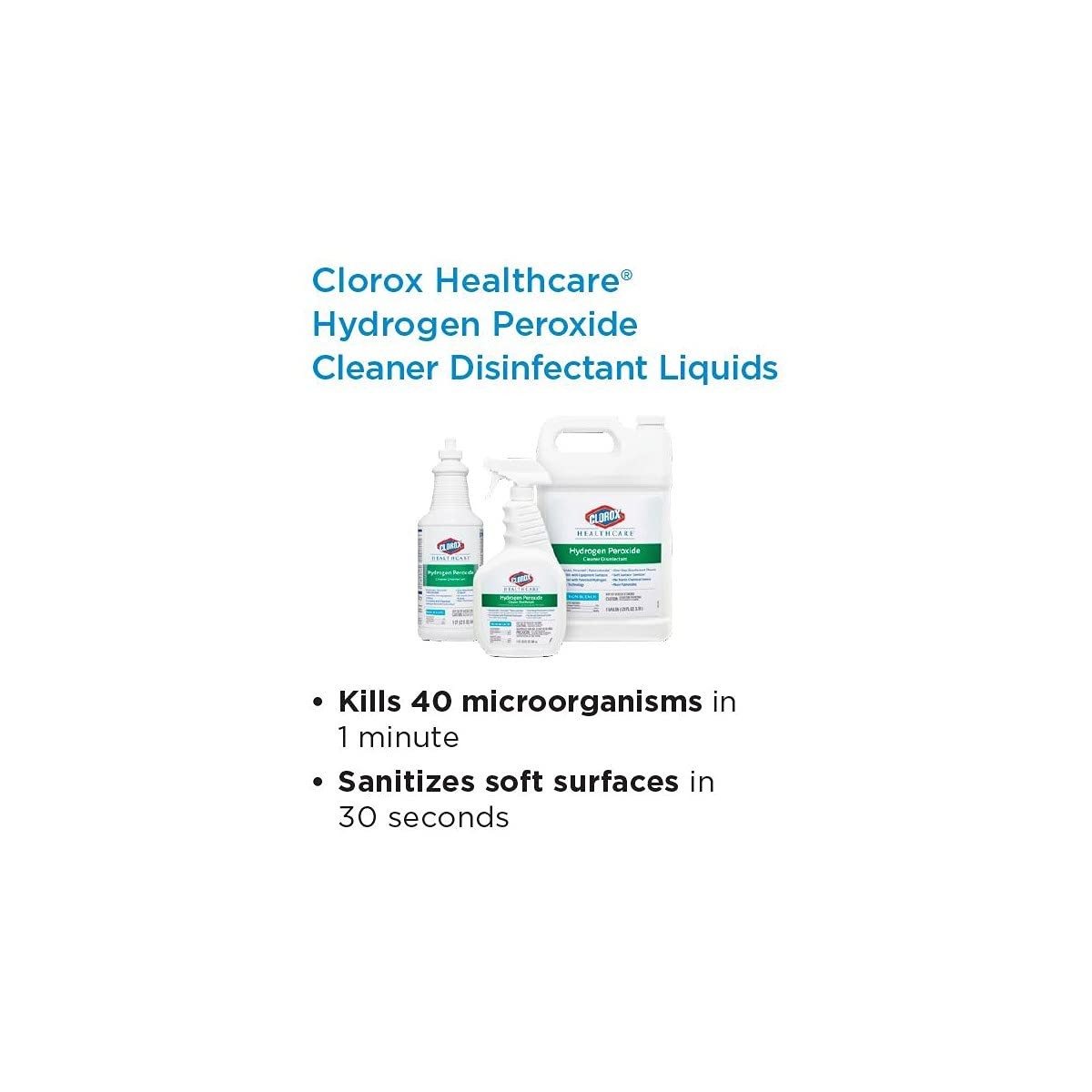 Hydrogen Peroxide Cleaner Bleach Free Wipes, 128oz Refill 32oz