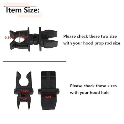 Hood Prop Rod Retainer Clip Compatible with Jeep Wrangler YJ TJ, Patriot, Compas