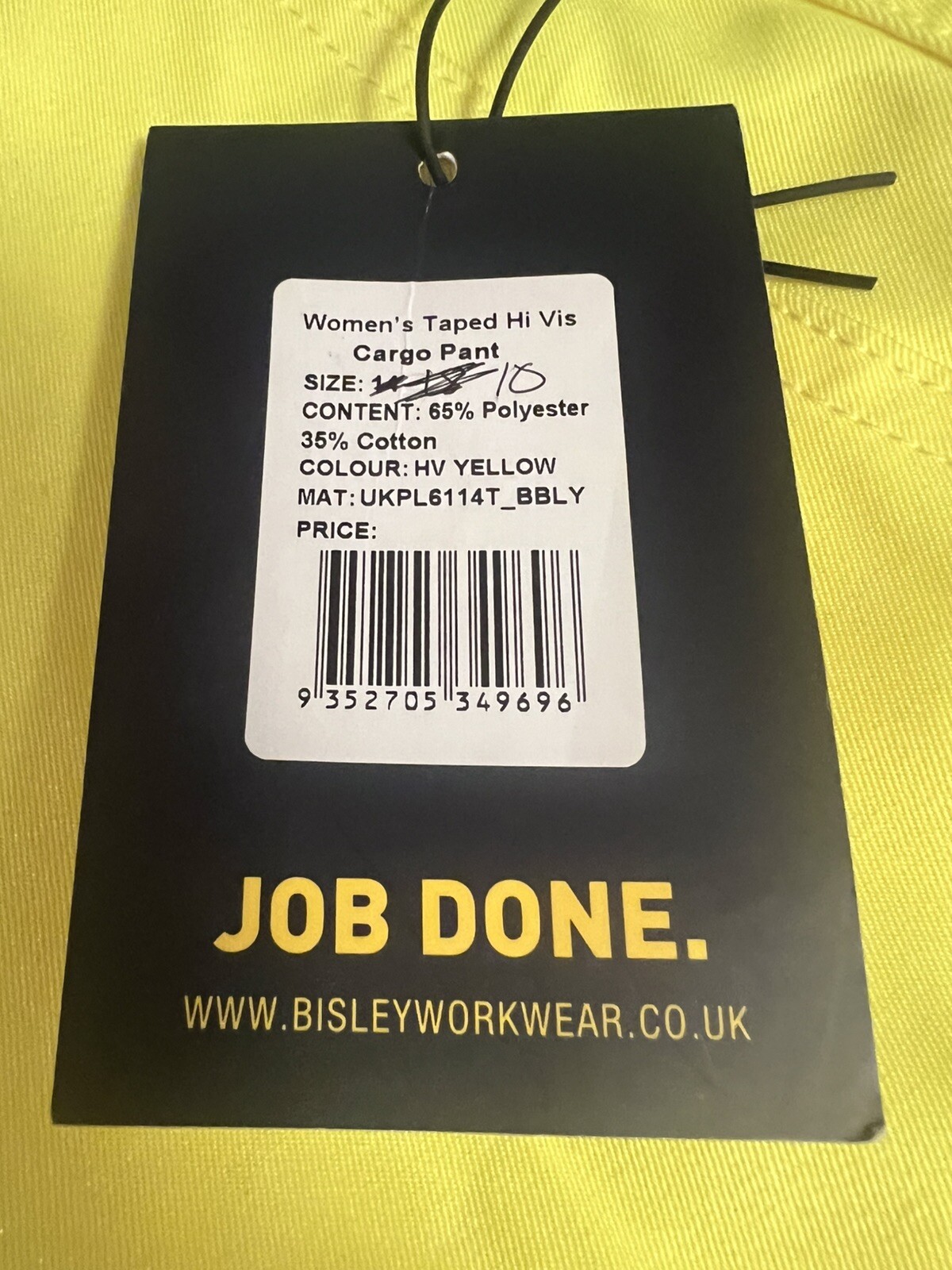 Bisley Women’s Hi Vis Cargo Work Pants Sz 10 NEW