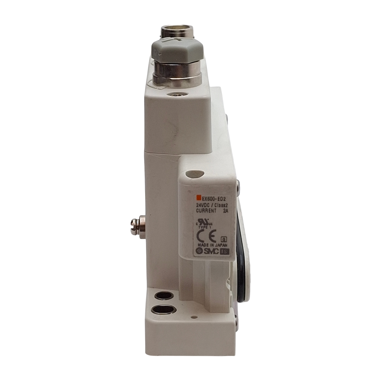 SMC EX600-ED2 Fieldbus Device End Plate, M12 5-Pin Male, 24VDC 2A, DIN Rail