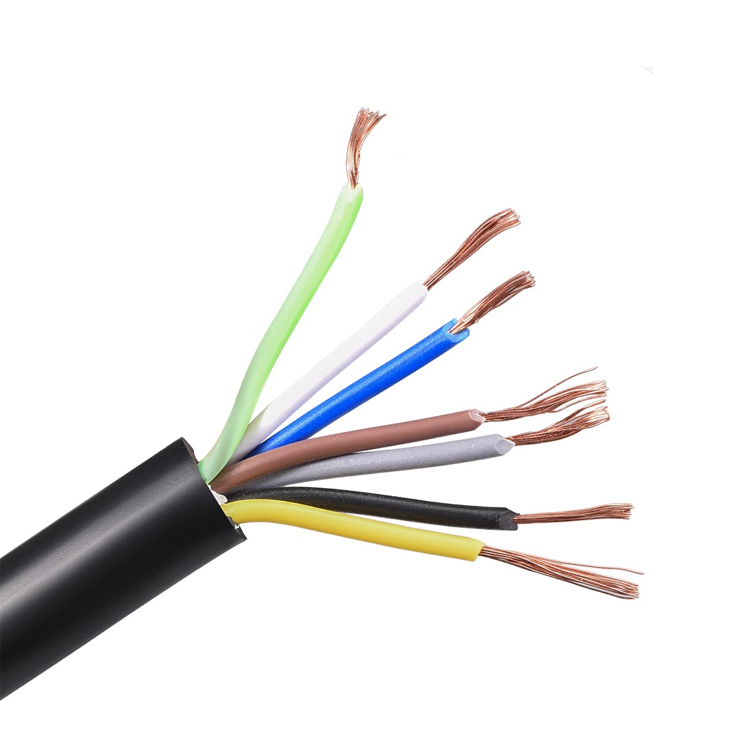 RVV Wire Cable Extension Cord Copper Wire Conductor 7 Core 18 AWG 9.8ft 3 M