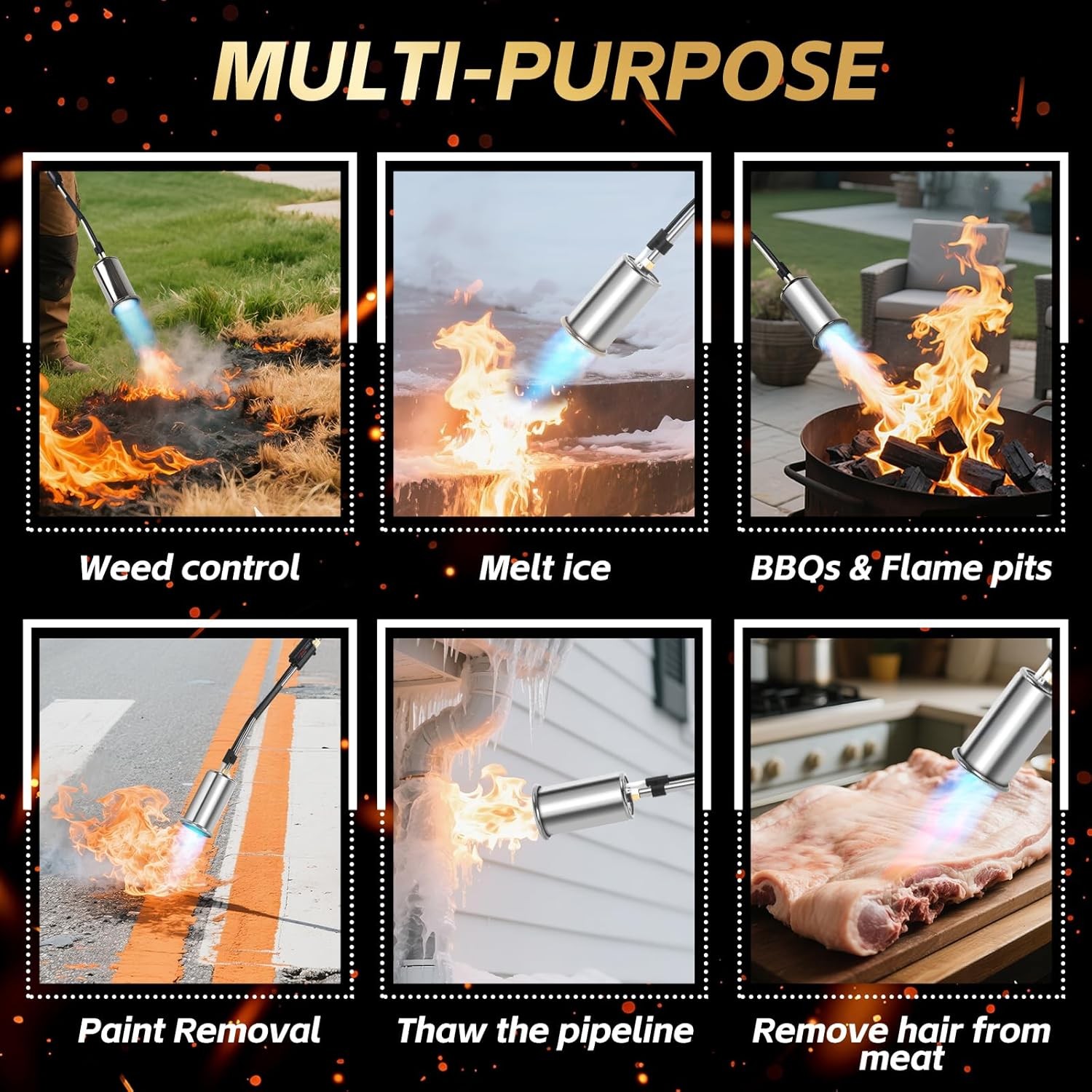 Propane Torch Weed Burner Weed Torch Flamethrower Heavy Duty Blow Torch Control