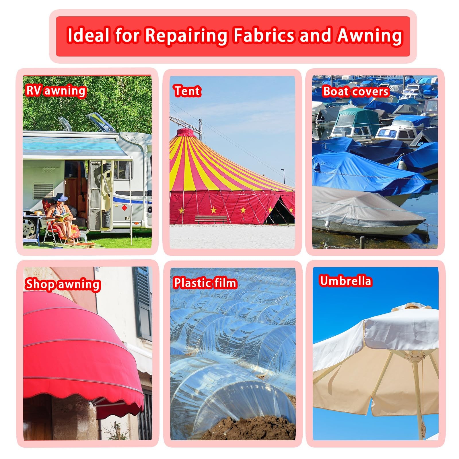 RV Awning Repair Tape, 39ft Waterproof Repair Tape for Canvas, Tent Repair