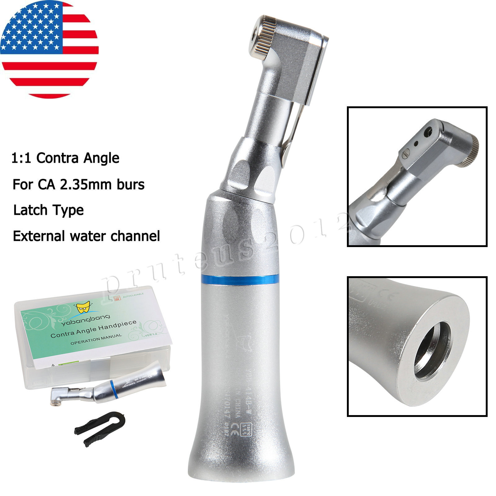 Dental Low Speed Handpiece Air Motor Push/Latch Contra Angle Straight