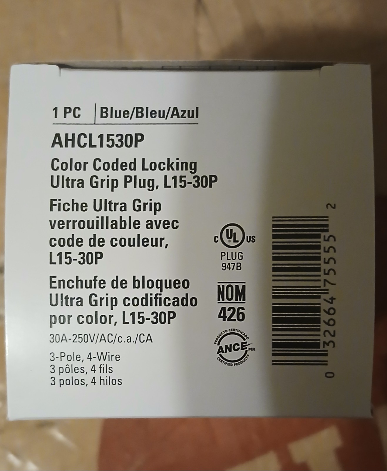 10 Eaton Arrow Hart AHCL1530P Blue Locking Ultra Grip Plug L15-30P 30A 250V 3P
