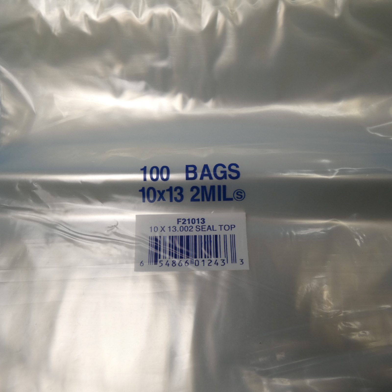 Elkay Plastics F21013 Clear Top Zip Seal Bag 10 x 13 IN 2 Mil Qty 100