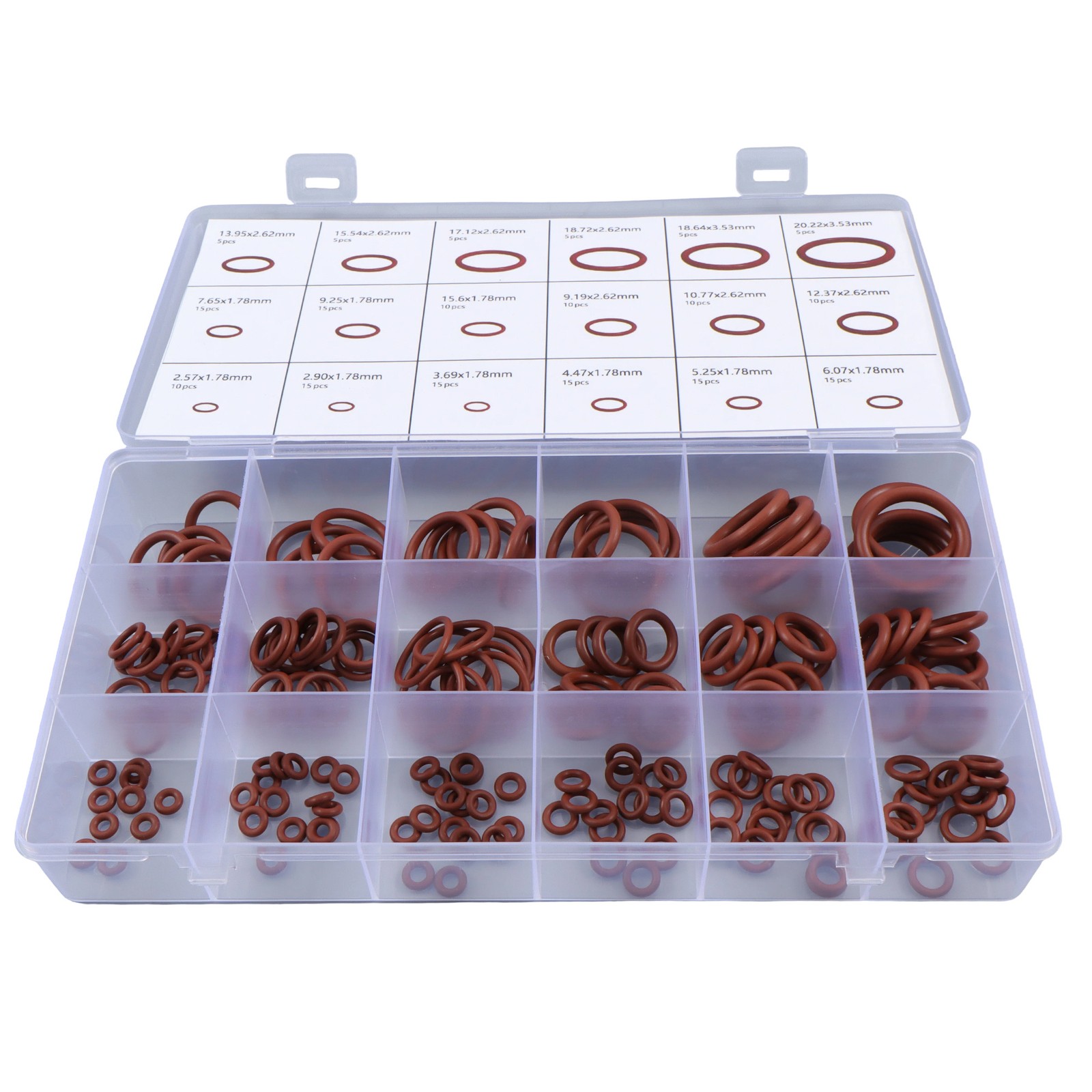 180 Pcs O-Ring Brown Metric FKM O-Ring Kit Fit High Heat Applications