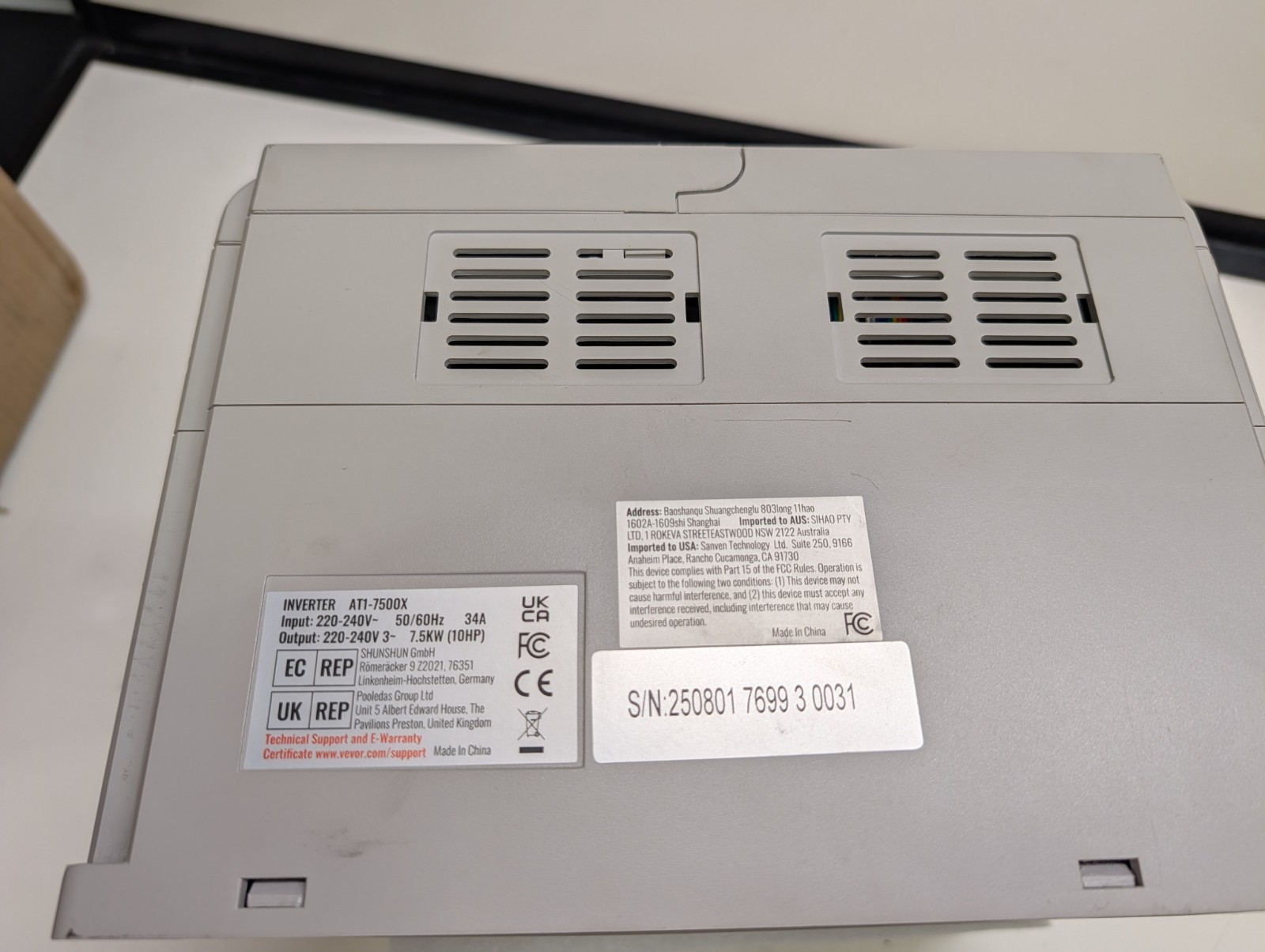 7.5KW 10HP Variable Frequency Drive VFD for 3-Phase Motor Speed Control