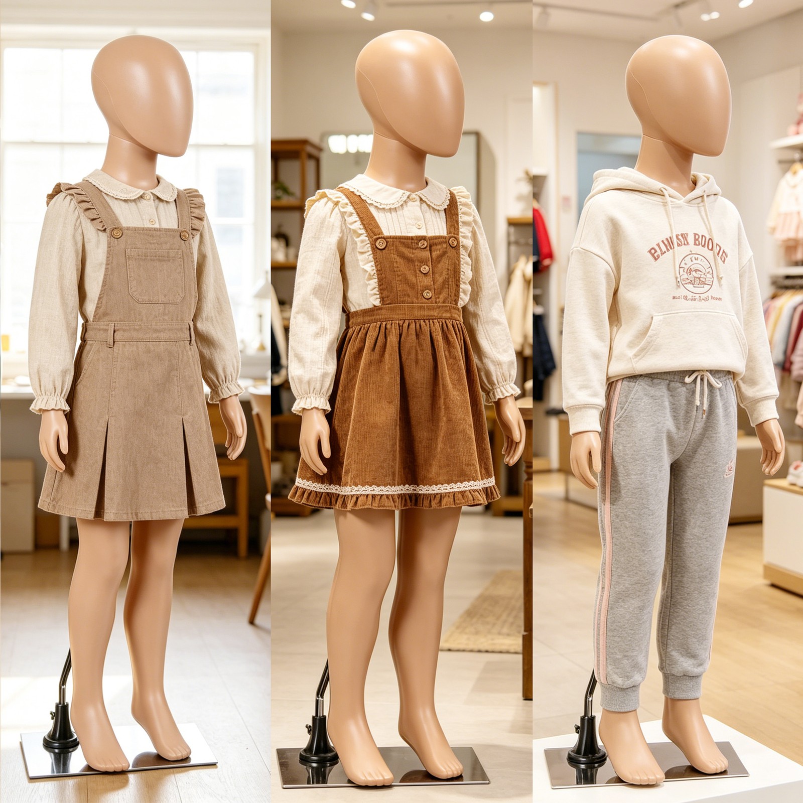 Detachable Kids Mannequin 360° Head Child Dress Form for Clothing Shop Nude