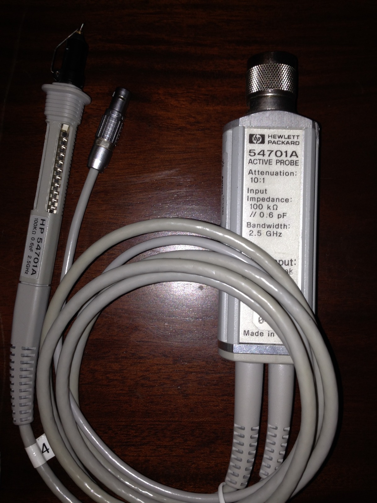 HP Agilent 54701A 2.5-Ghz, 0.6-pF 10:1 Attenuation Active Probe Made in USA
