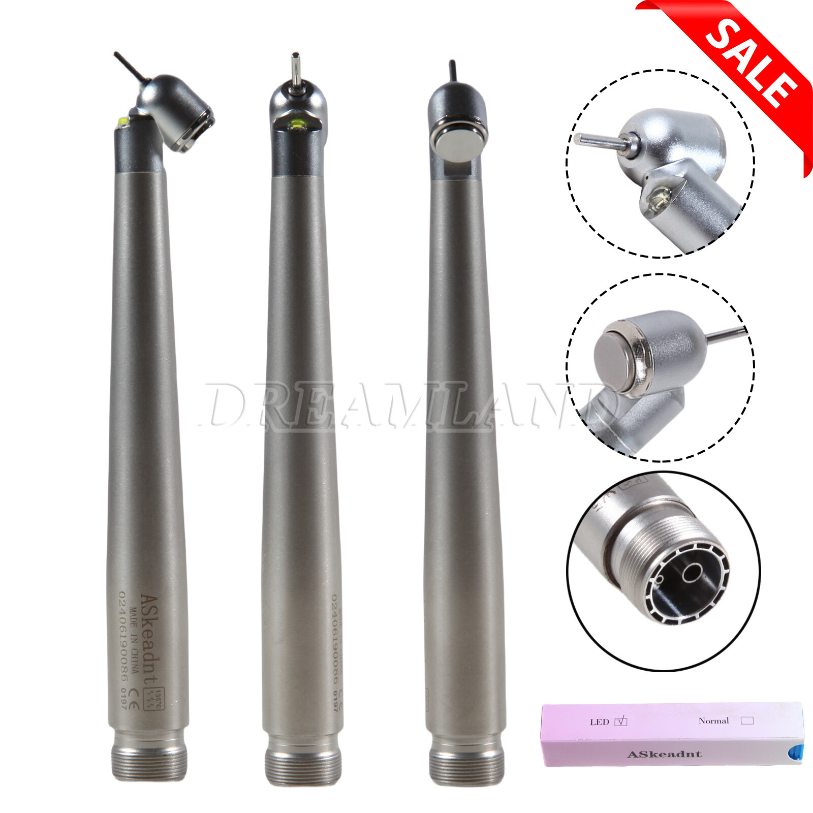 NSK Dental LED 45° Grado Alta Velocidad Turbina Pieza de Mano E-generador 2Holes