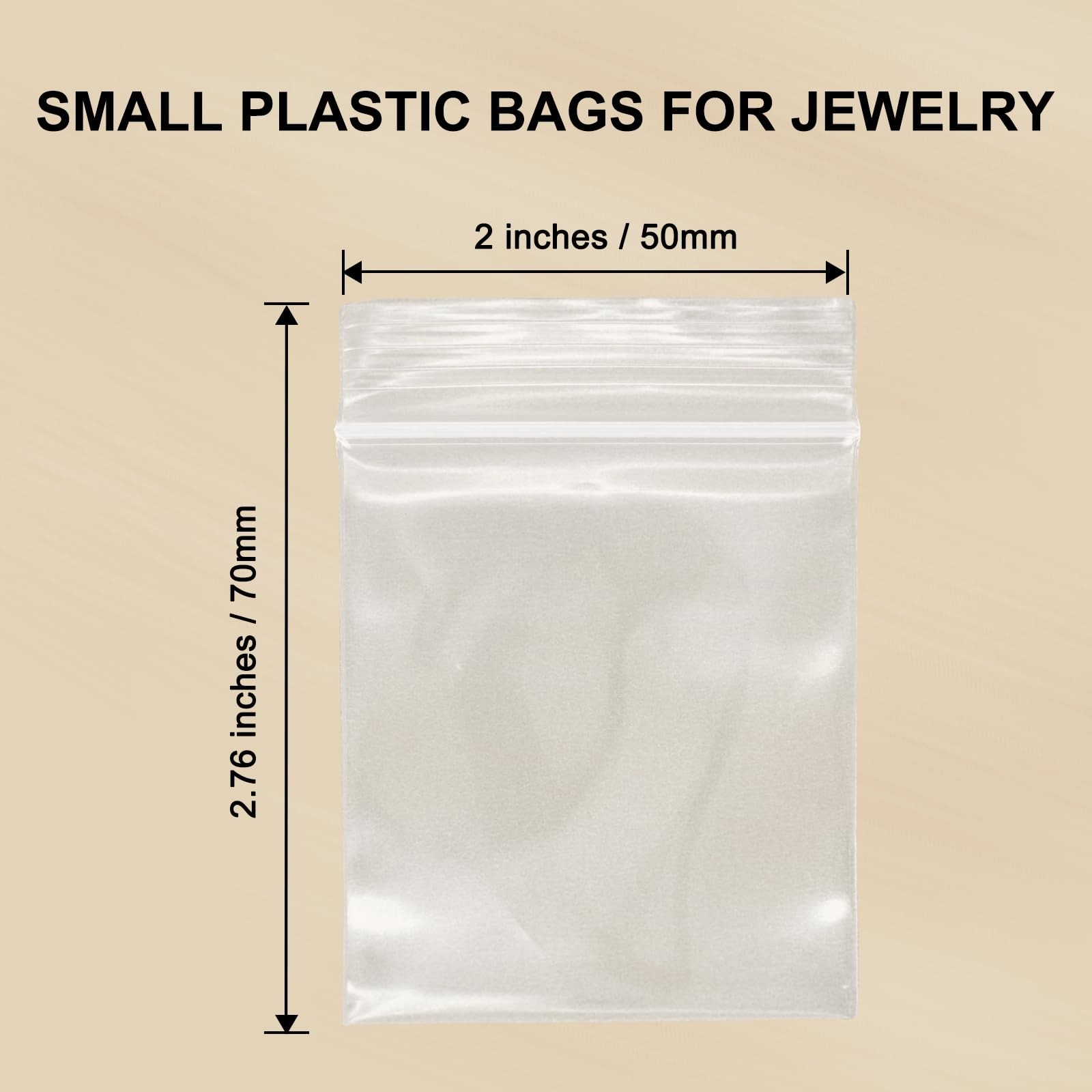 WEGOUP 120 PCS Small Plastic Bags for Jewelry, 2″ x 2.76″ 2.4 2″×2.76″, clear