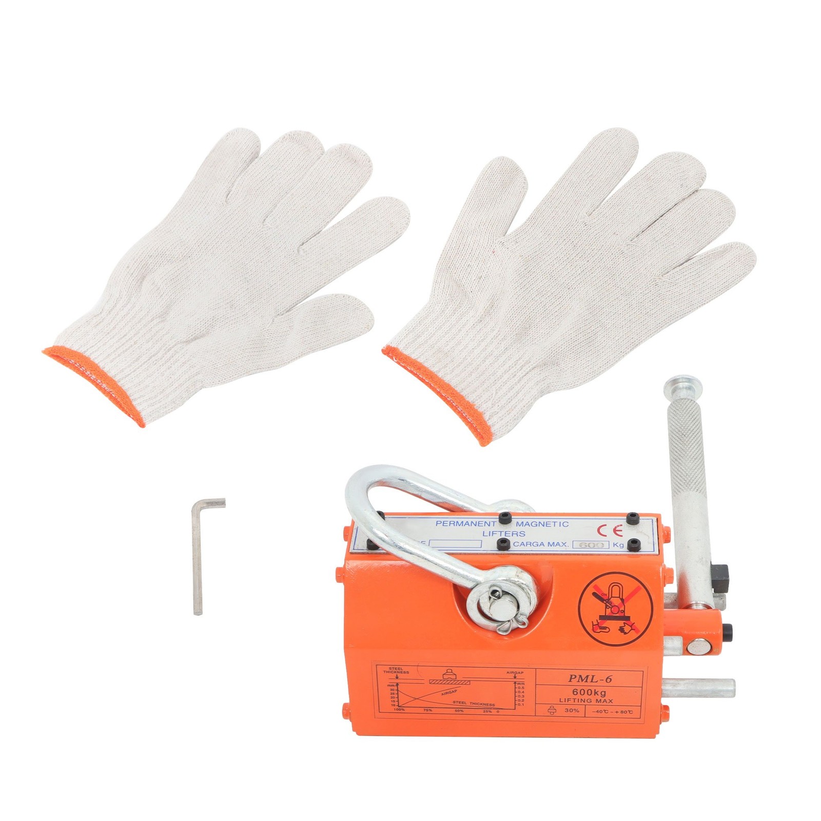 1320LBS 600kg Steel Magnetic Lifter Heavy Duty Crane Hoist, 2 Safety Factor