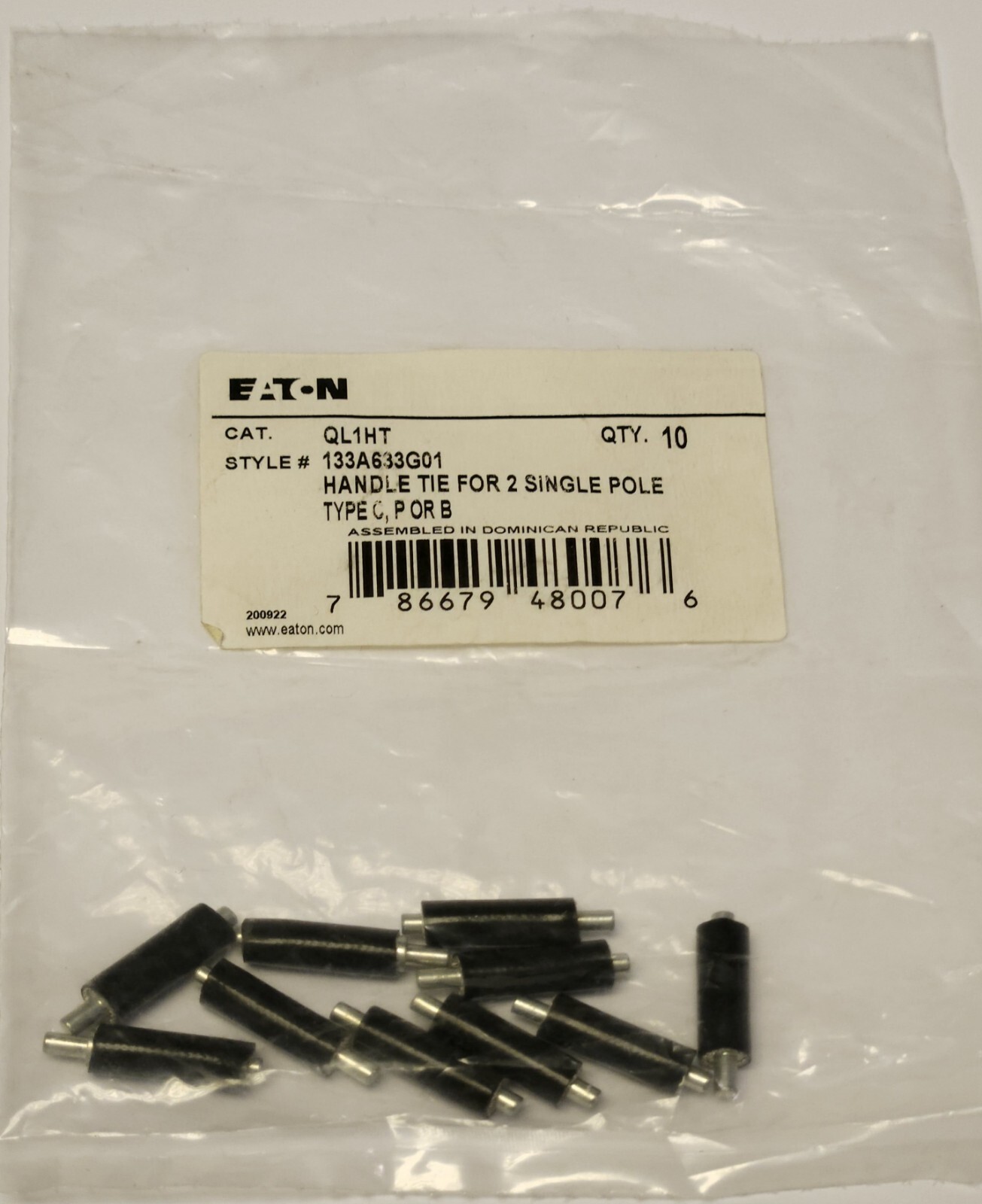 BAG OF 10 EATON CUTLER HAMMER QL1HT Type C P or B Circuit Breaker Handle Tie 2
