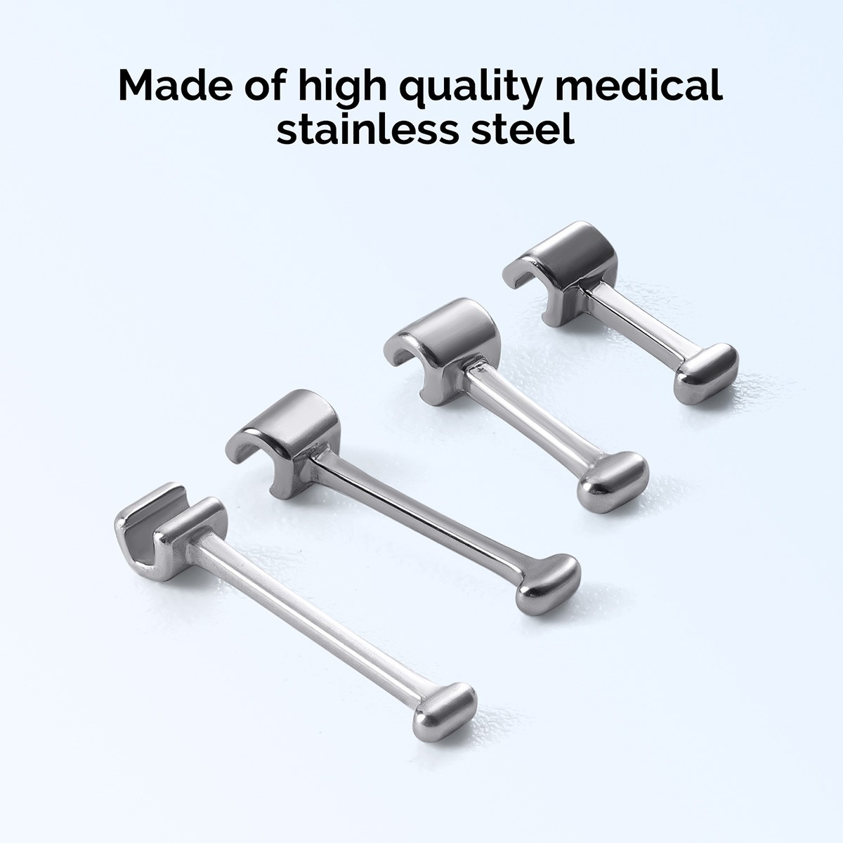 50pcs Dental Ortho Crimpable Hooks Stainless Steel 1.6/1.8/2.1/2.7/3.1/4/5.5/7mm
