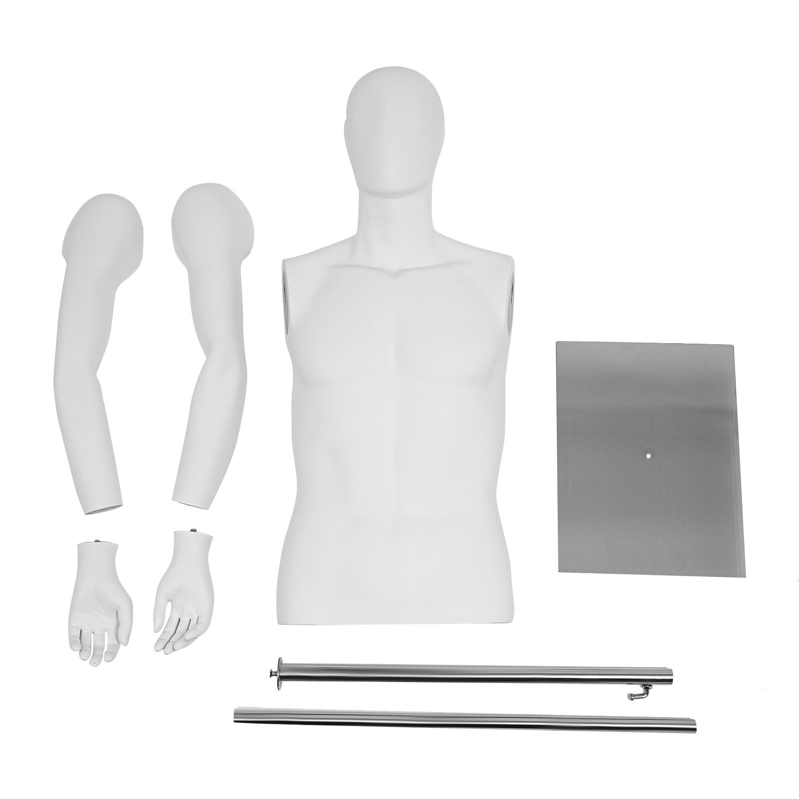 Male Mannequin Torso Manikin Dress Form 4.27-6.56ft Height Adjustable Detachable