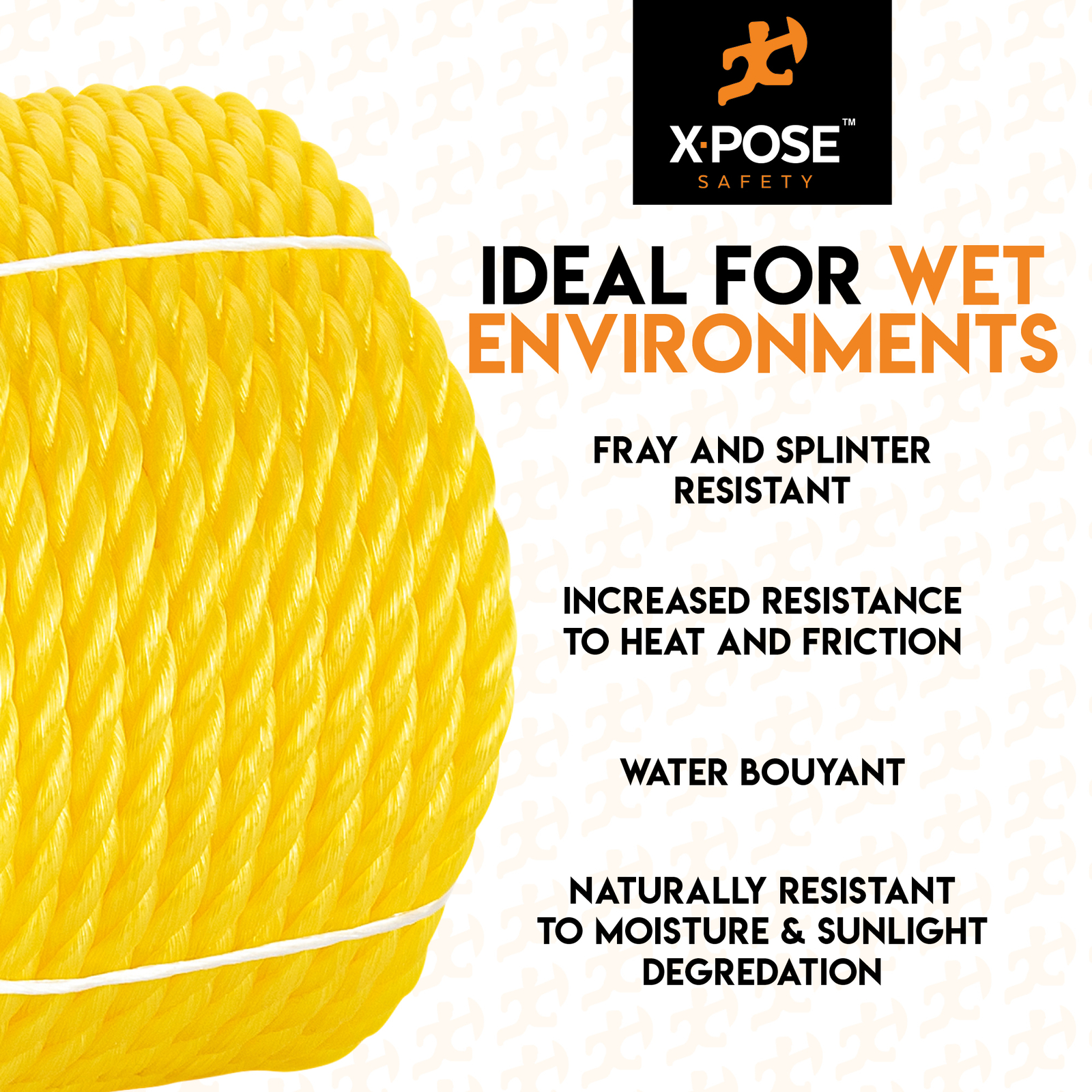 1200 ft Twisted Polypropylene Rope – 3/8″ – Yellow Floating Poly Pro Cord