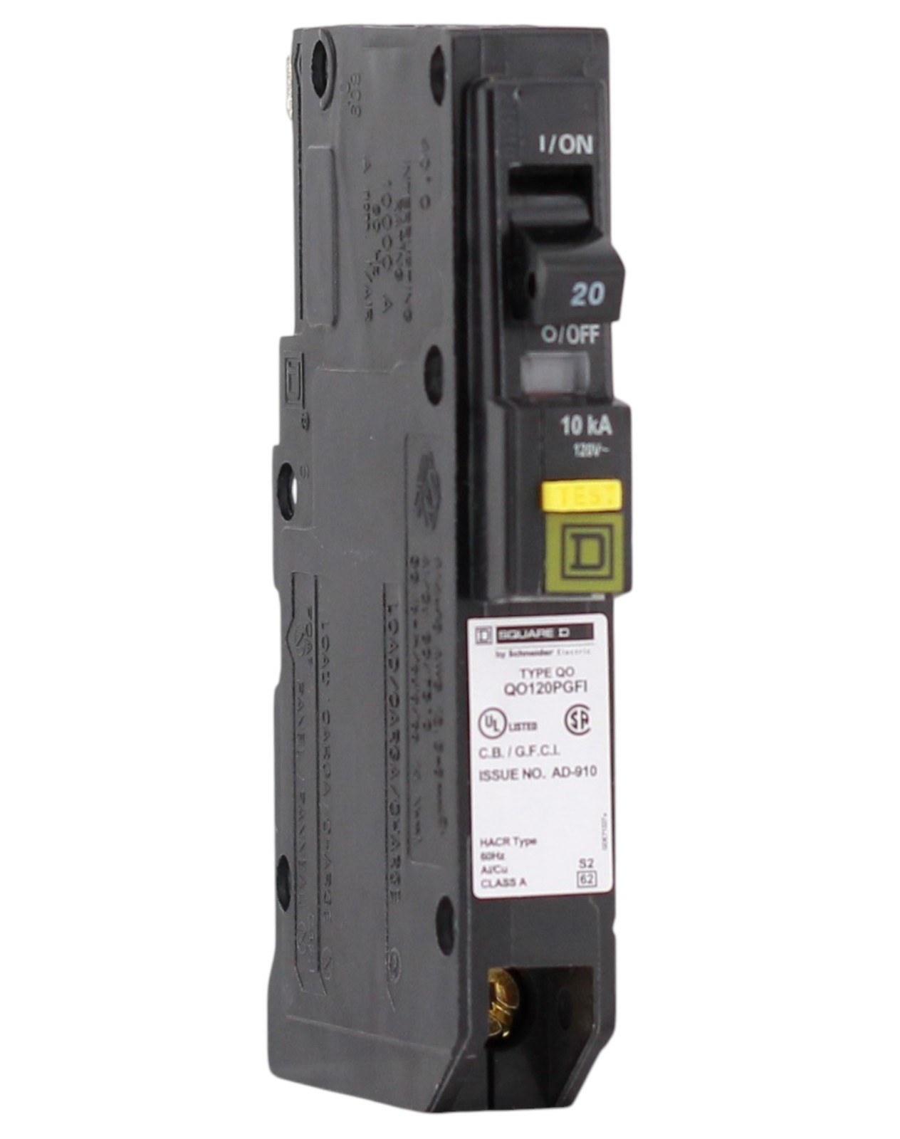 Square D QO120PGFI Circuit Breaker 1 Pole 20AMP Plug-On Type Ground Fault (NEW)