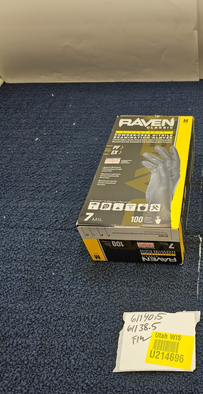 (QTY 400) SAS 66517 RAVEN Powder-Free Nitrile Examination Gloves 7mil Medium
