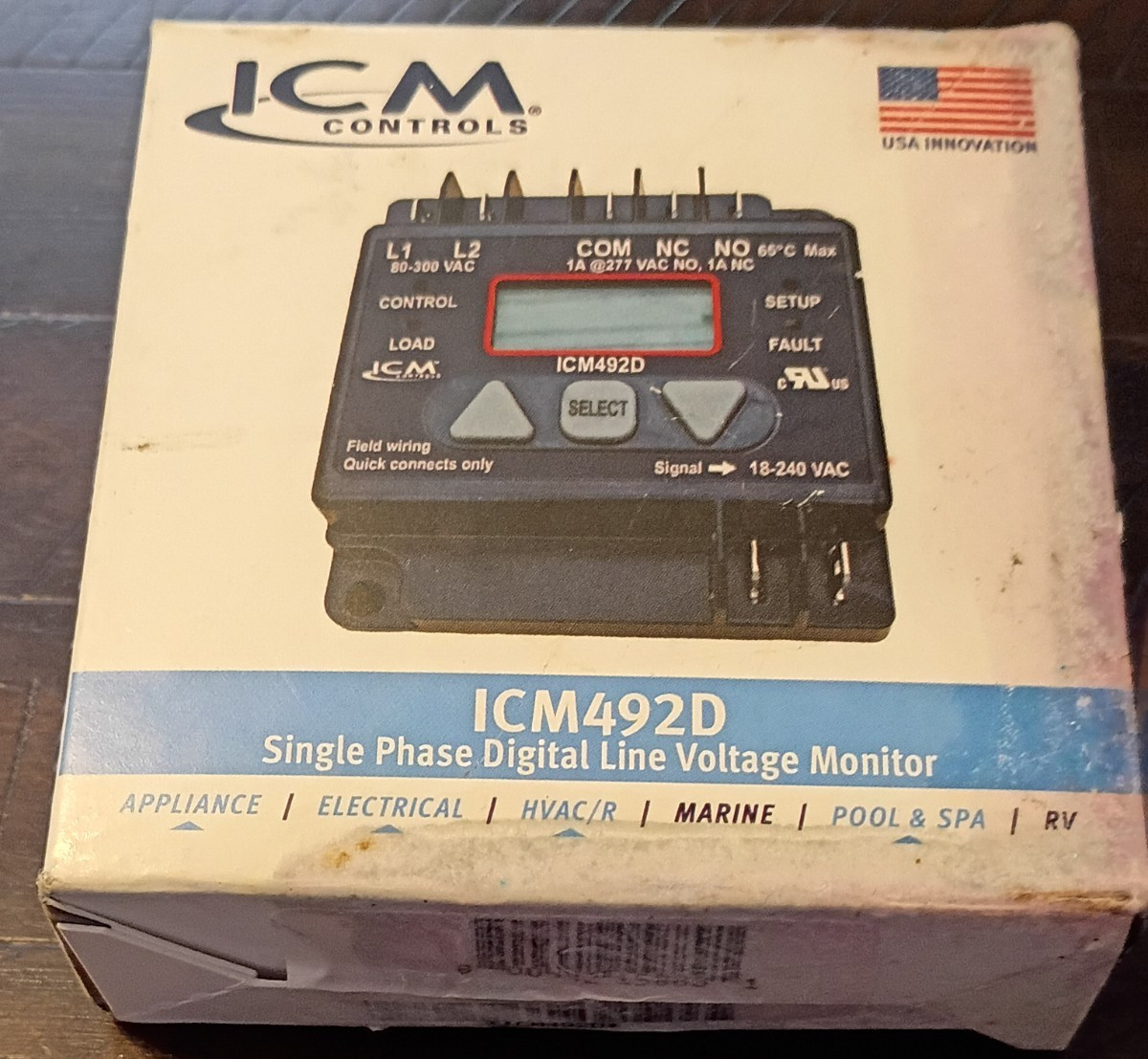 ICM 492D Single Phase Digital Line Voltage Motor Monitor 80-300 VAC-Made in USA