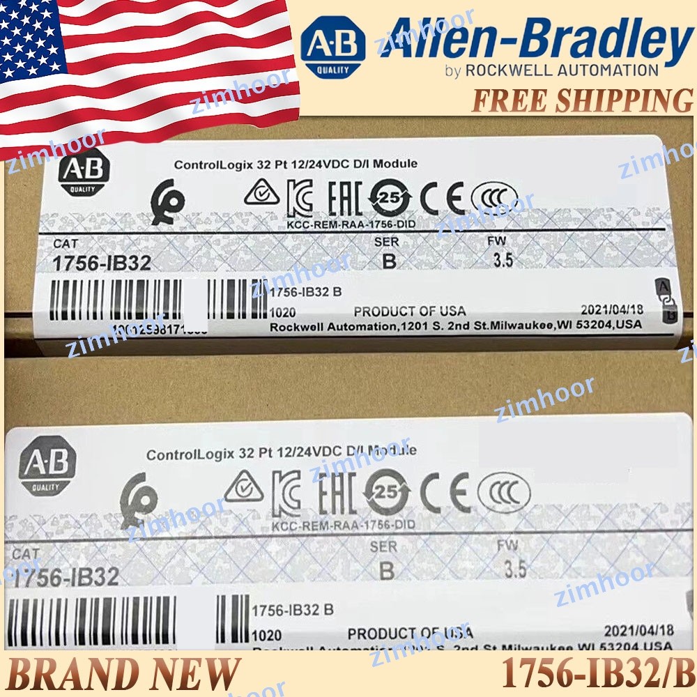 AB 1756-IB32/B ControlLogix 32Pt 12/24V Module 1756 IB32 New Sealed