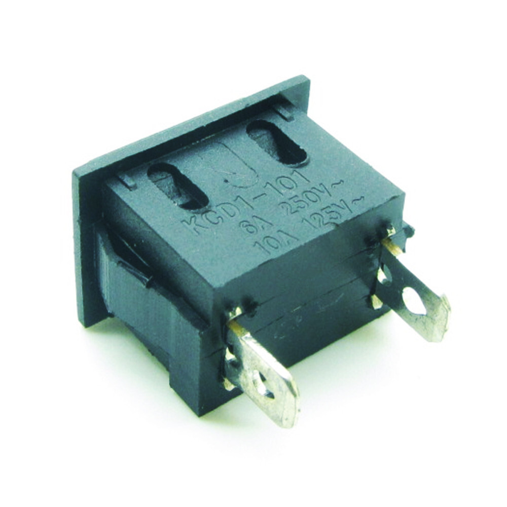 5 x Push Button Switch Black Rectangle Momentary OFF-ON 2 Pins 10A 125V 6A 250V