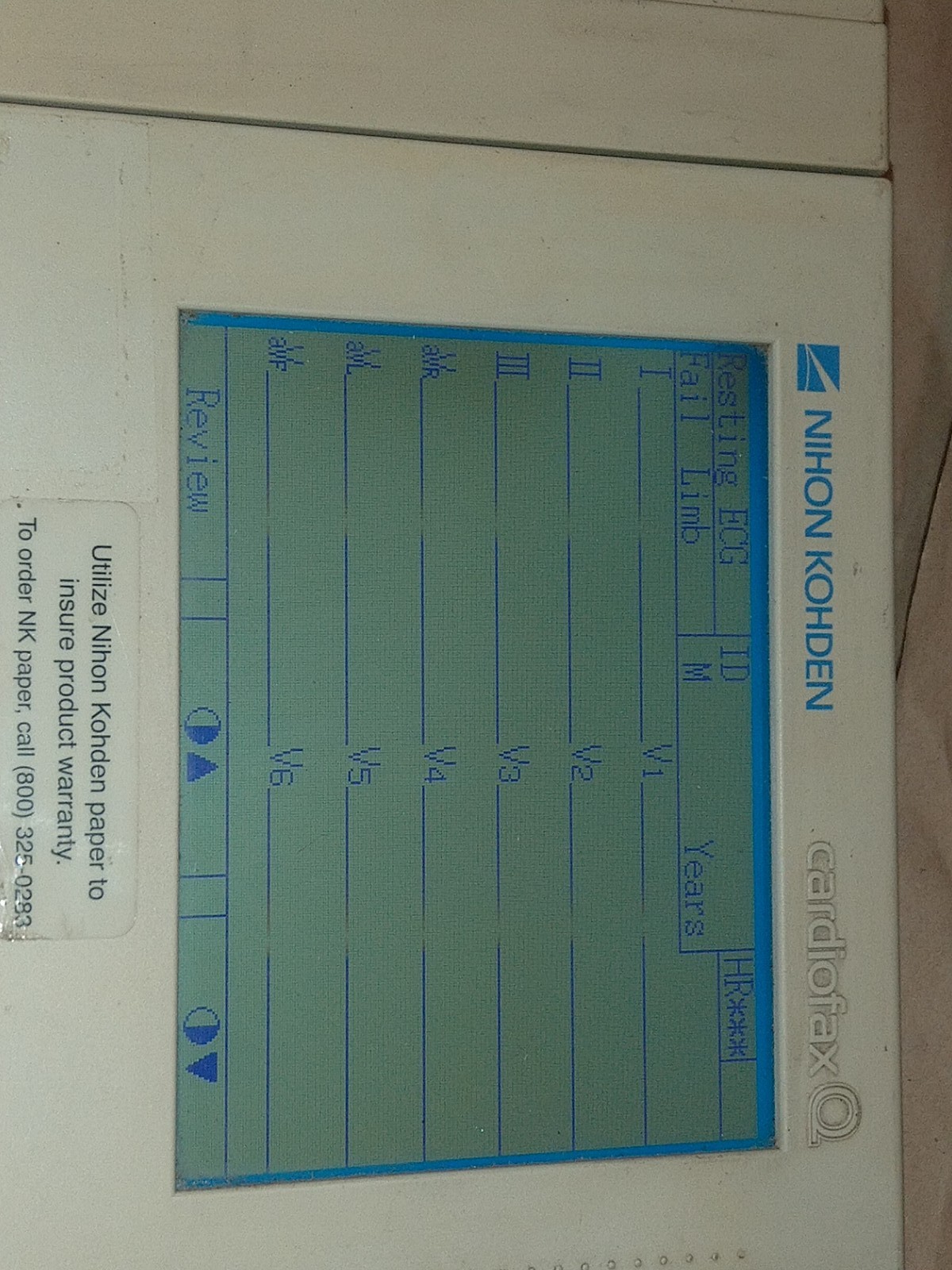 Nihon Kohden ECG-9130K CardioFax Q ECG / EKG Machine w/ Leads