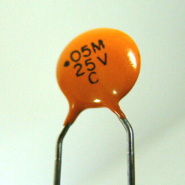 NOS SPRAGUE 0.05UF 50NF 50000PF 25V CERAMIC DISC CAPACITOR QTY:10