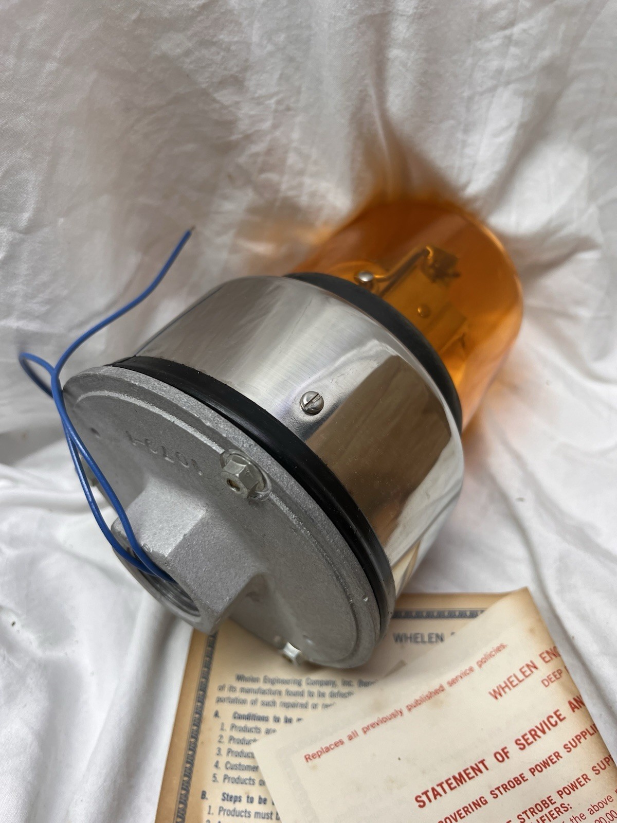 Rare New Vintage Whelen Model RB 11 120 Volts Rota Beam Beacon Light Rbll Amber