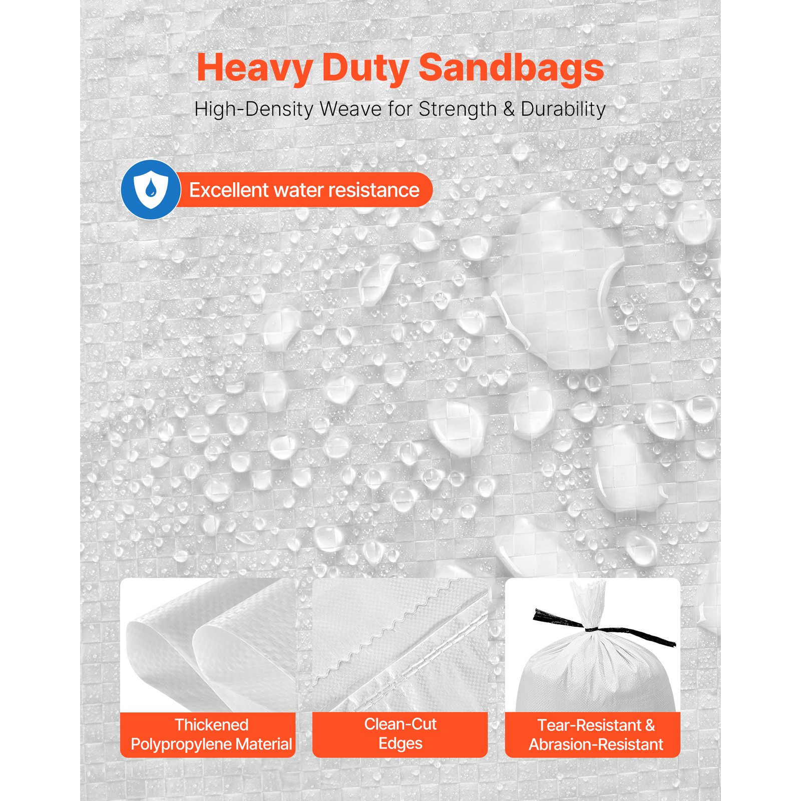Uimoso Sandbags 50 100 200 300 500 1000 Pack 16″ x 26″ Durable Bag Capacity 50lb