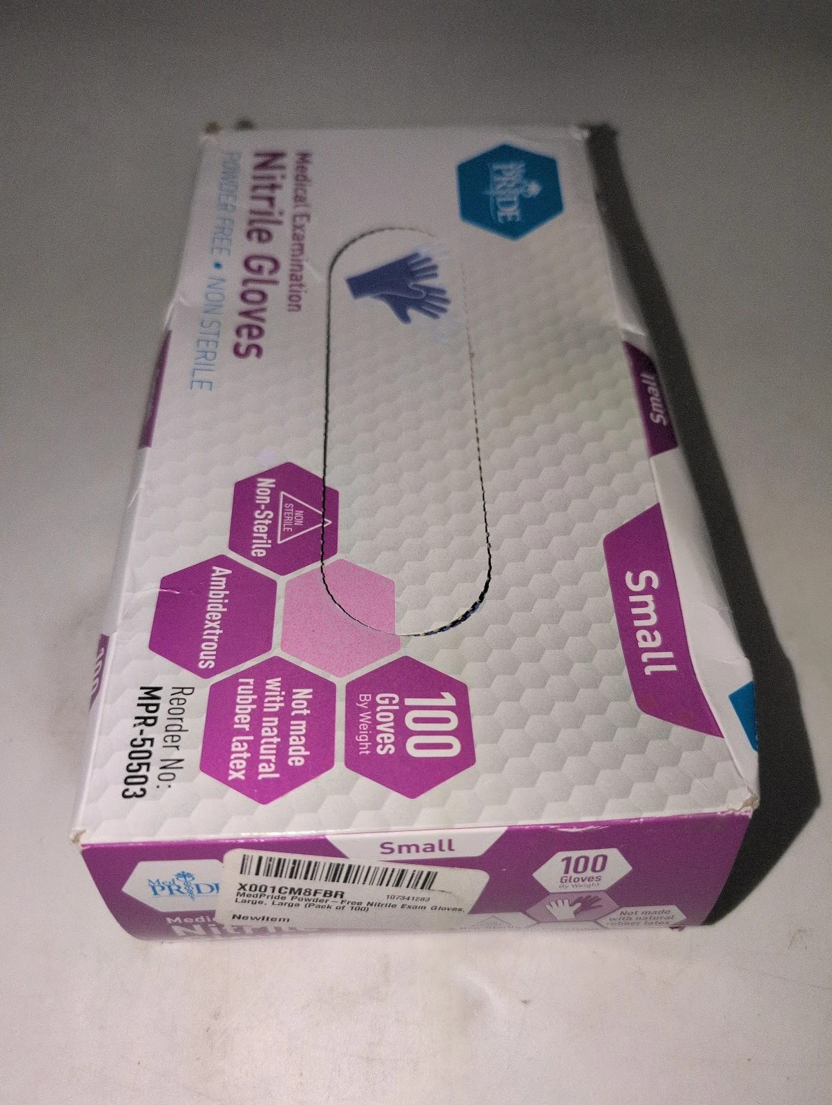 Med Pride Medical Examination Nitrile Gloves Powder Free Non Sterile Size Small