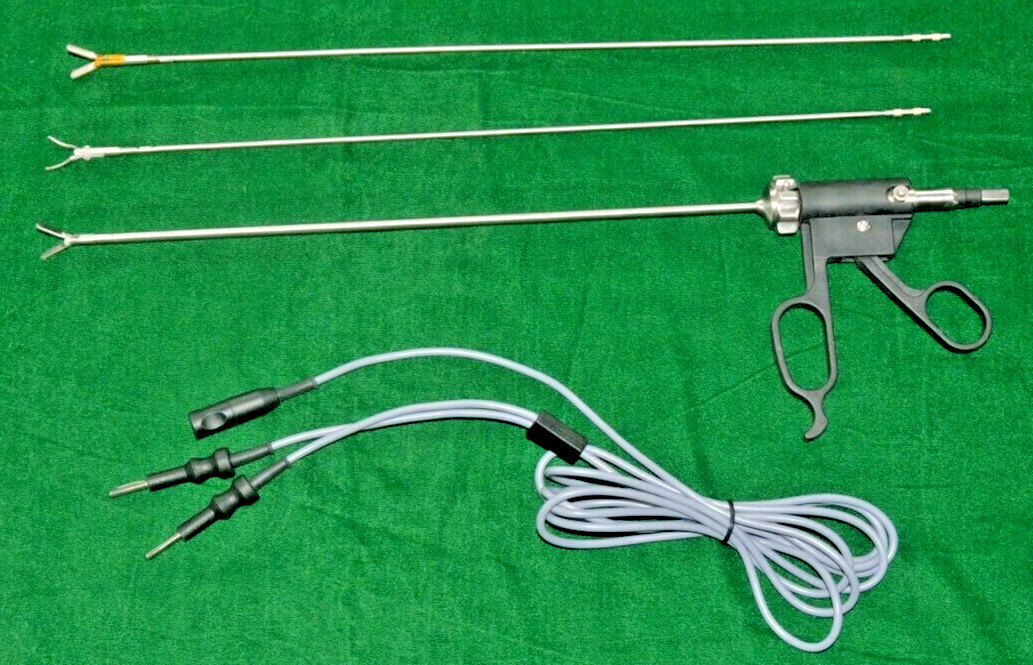 3pc Laparoscopic Bissinger Bipolar Maryland/ Ruby/ Fenestrated 5mmx330mm & Cable