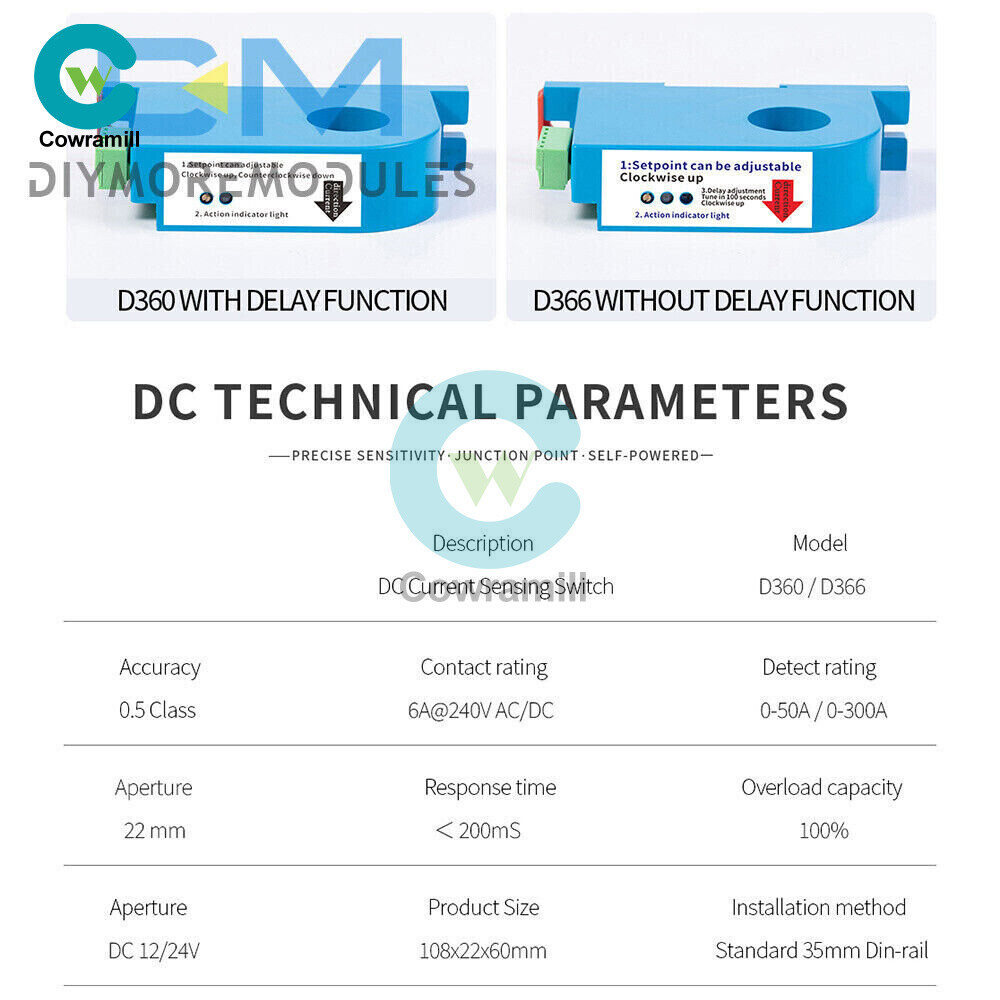 DC Current Sensing Switch Overload Protection Hall Sensor D360-50A D366-300A