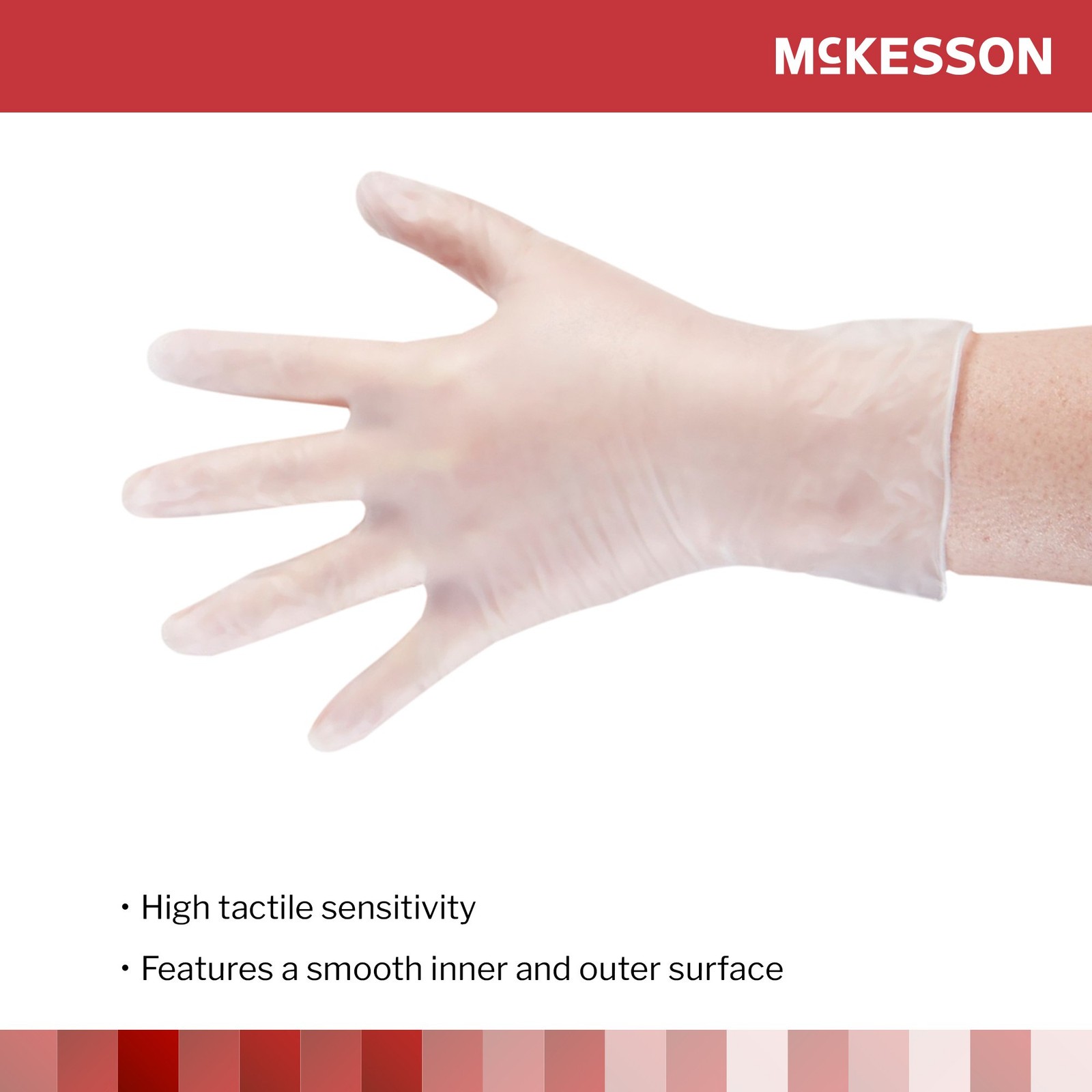McKesson Vinyl Exam Glove Standard Cuff Length LARGE 100 per Box