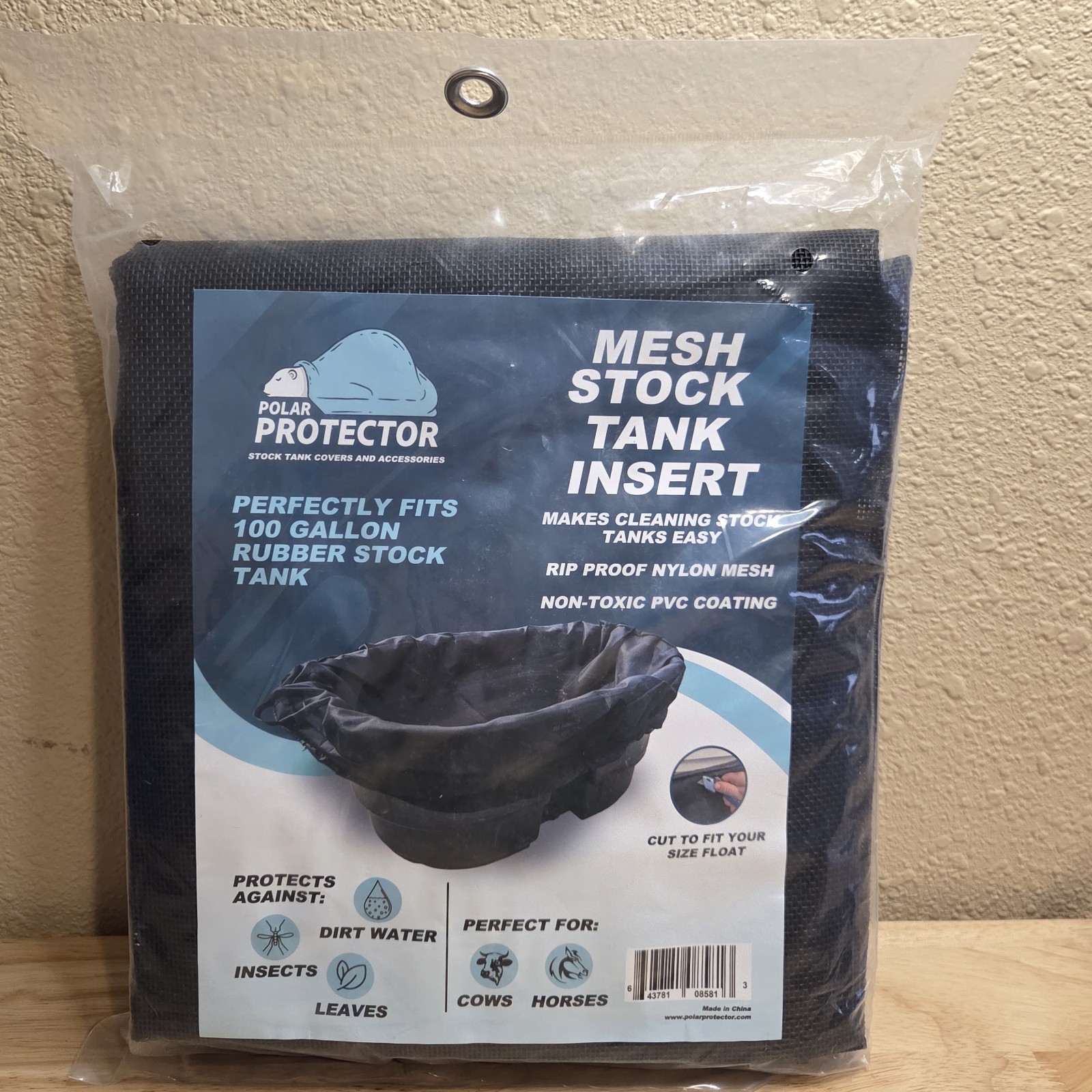 100 Gallon Mesh Insert Oval Stock Tank Cover Waterproof Rip Proof Tough