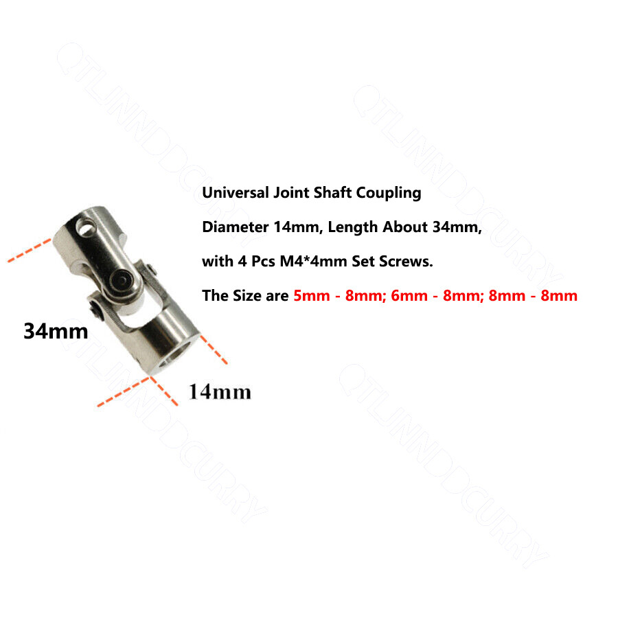 Metal Universal Joint Shaft Coupling Connector For RC Model DIY Car Boat 2-10mm