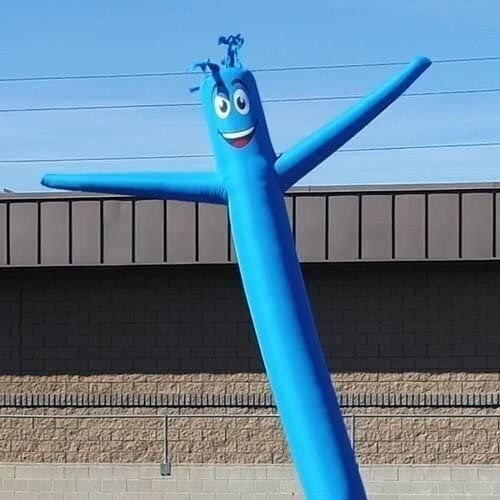 Light Blue 20ft Tall Inflatable Tube Man Air Powered Dancing Guy for Outdoors…