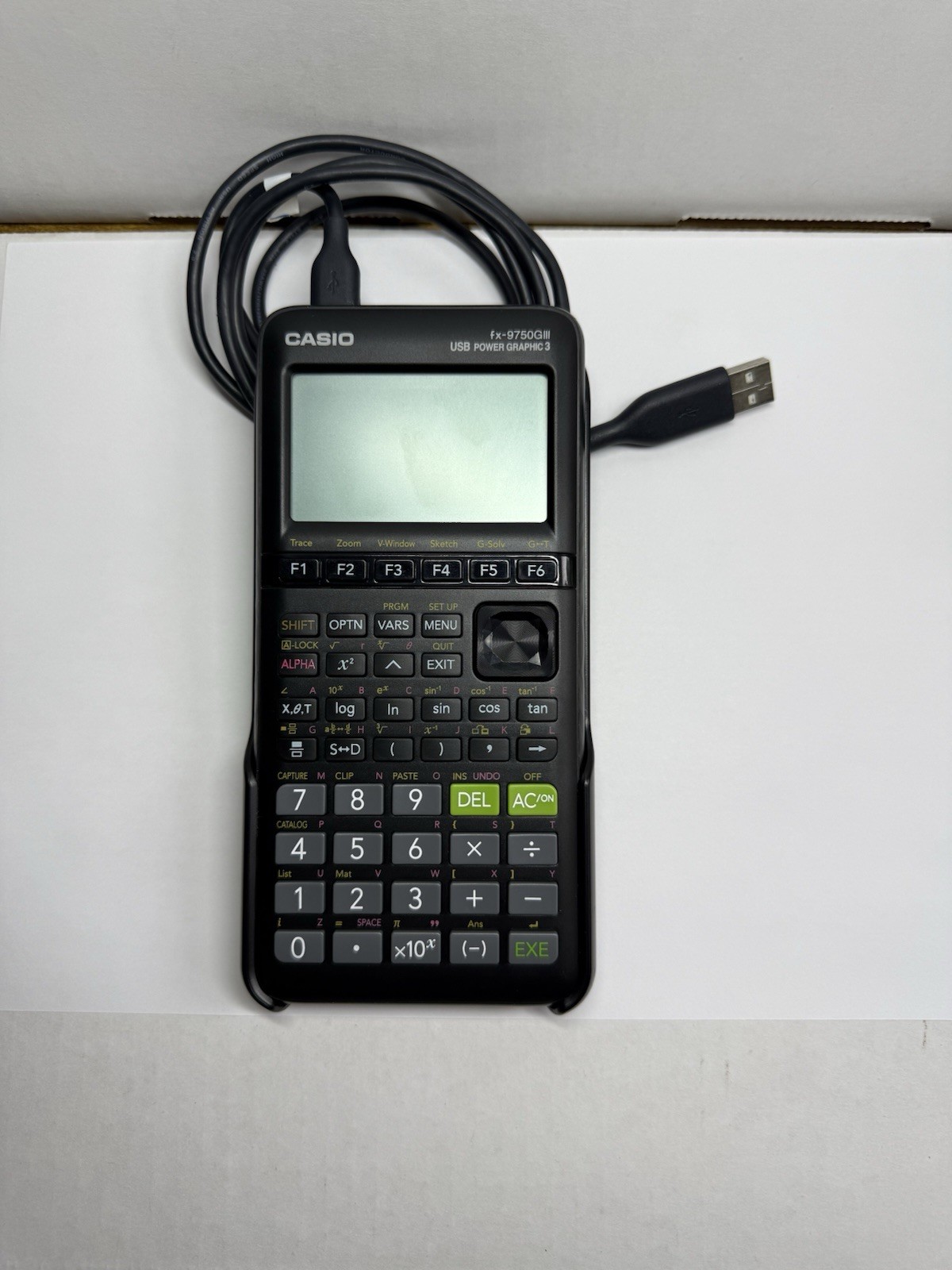 Casio fx-9750GIII Graphing Calculator – Black Python USB Power Graphic 3 w/ Wire