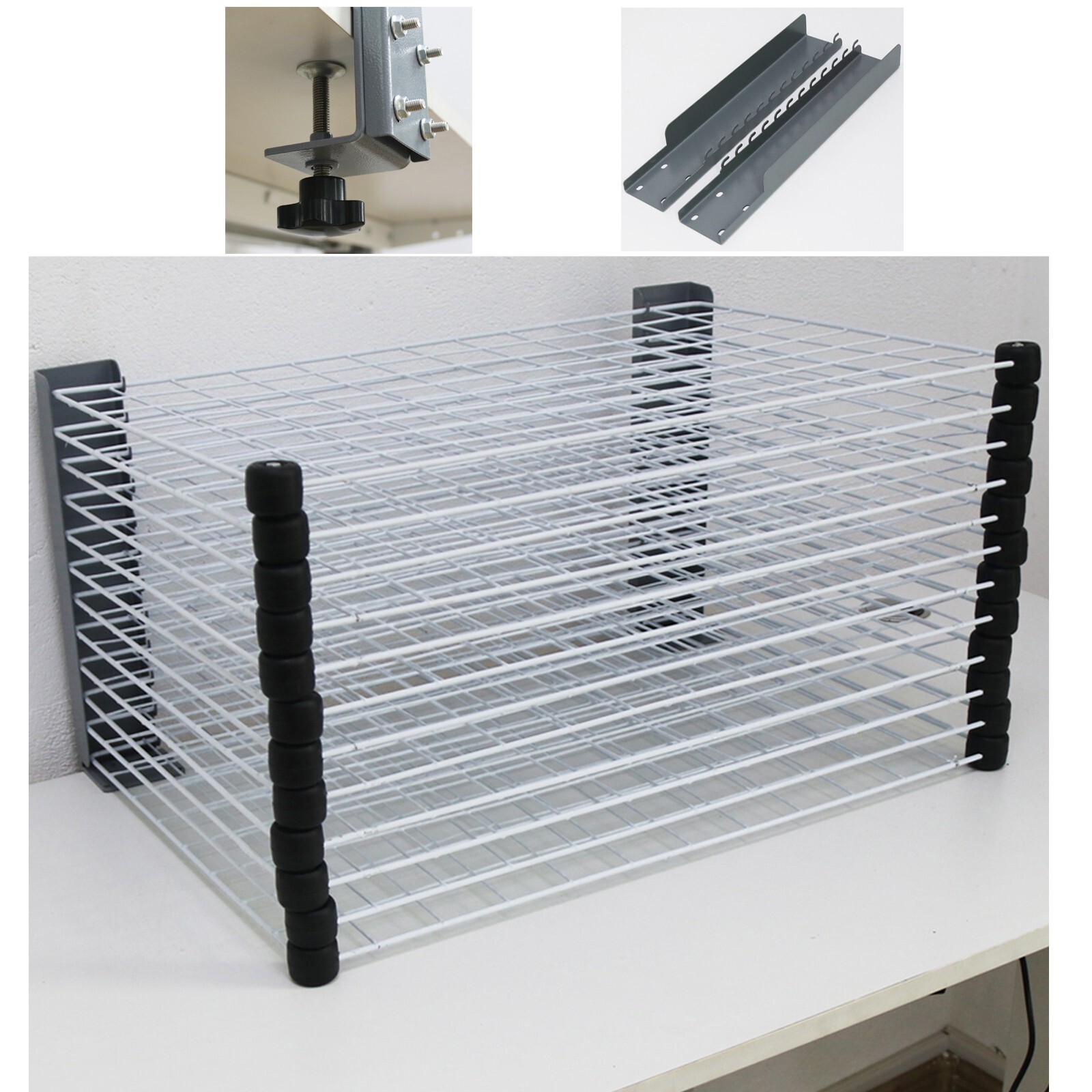 12 Layers Table Top Fixed Tiled and Spread Type Drying Rack 24×16.14×16.7Inch