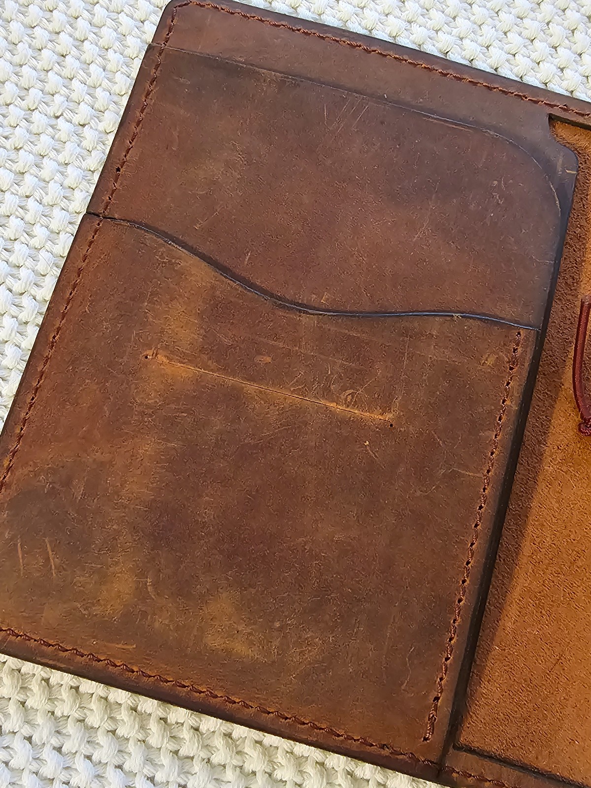 A6 Leather Slip Cover with Front Pocket w/ A6 Half Year Stalogy Included