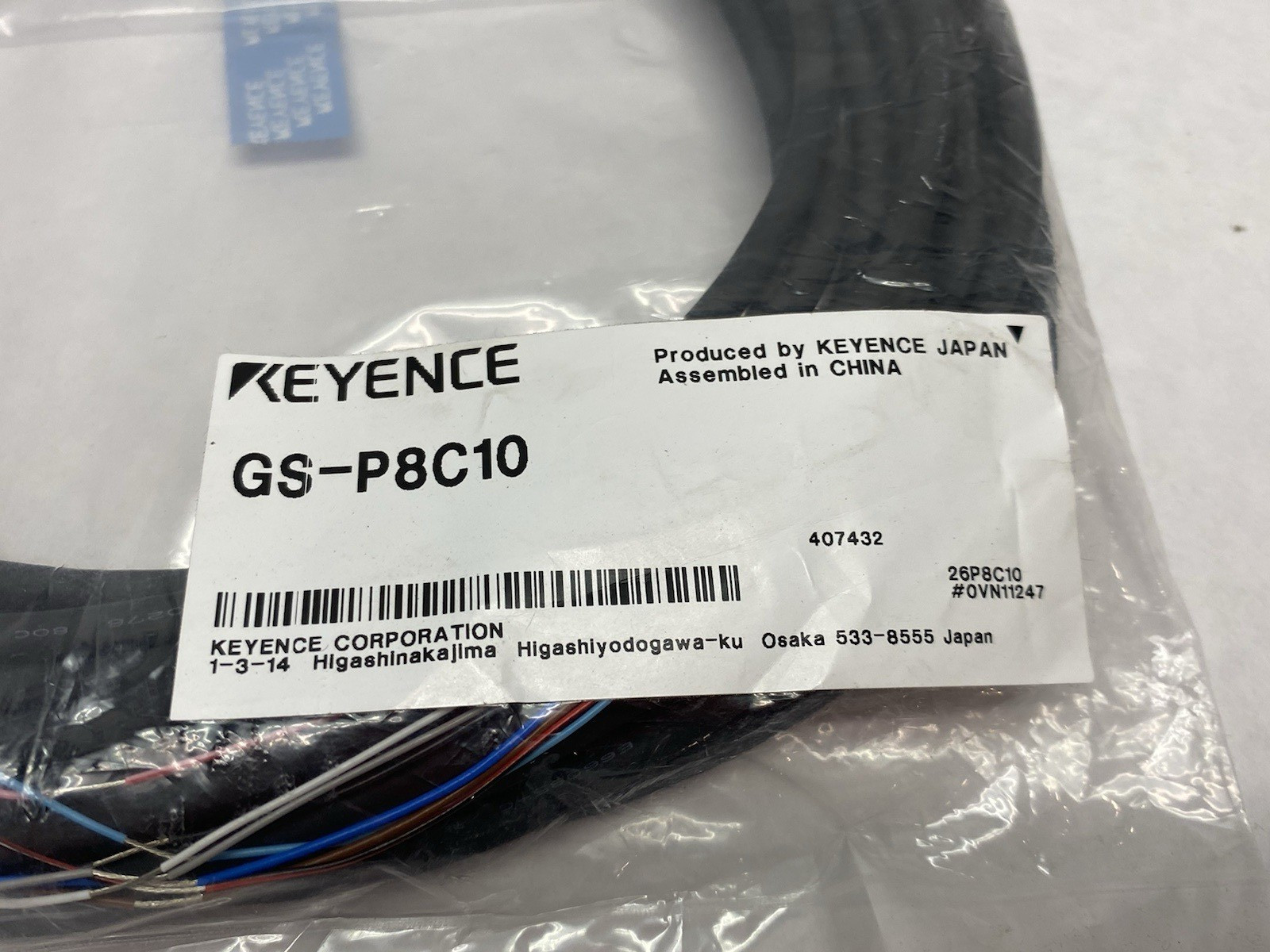 Keyence GS-P8C10 Standard M12 Connector Type Cable 8-Pin 10m