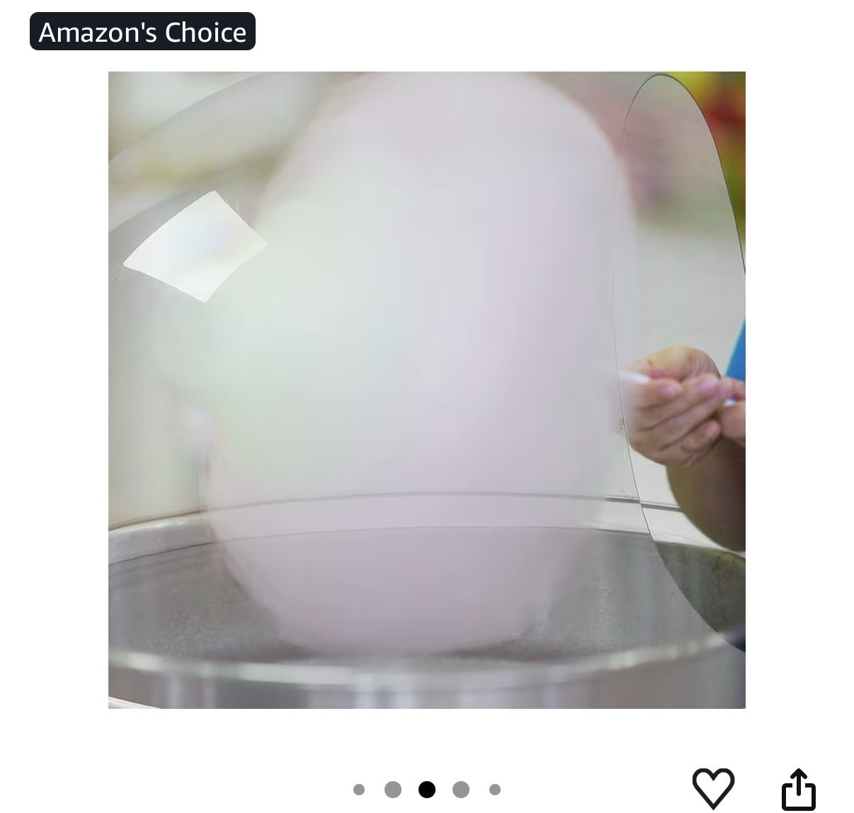 ROVSUN 21 Inch Cotton Candy Machine Cover Acrylic Dome Bubble Shield for Candy