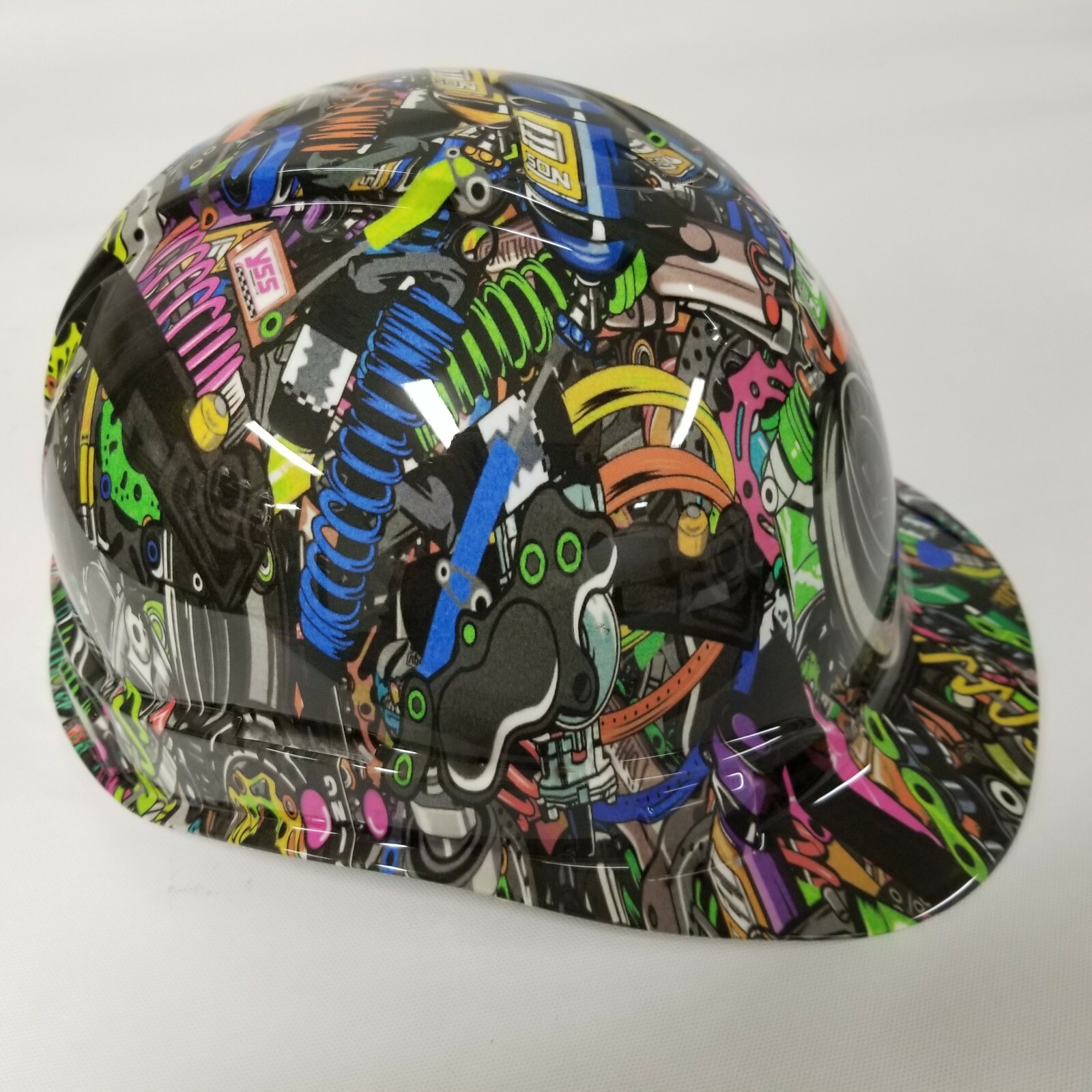 Hard Hat custom hydro dipped , OSHA approved CAP STYLE, TUNER STICKER BOMB TURBO