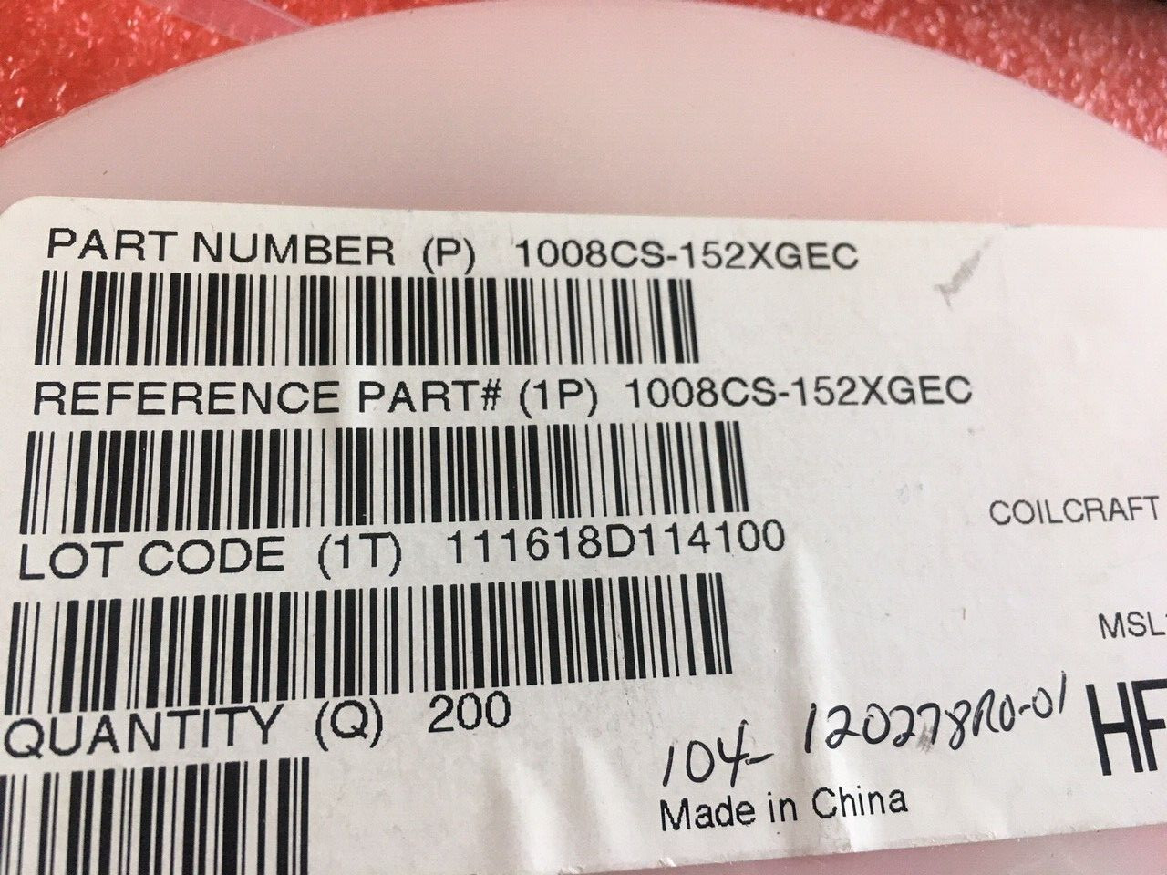 50pcs Coilcraft 1008CS-152XGE Fixed Inductors 1008 1.5uH Unshld 2% 330mA 2.3Ohms