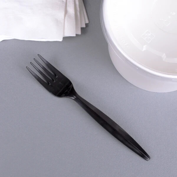 Karat PP Plastic Medium-Heavy Weight Forks Bulk Box – Black – 1,000 ct, U2010B