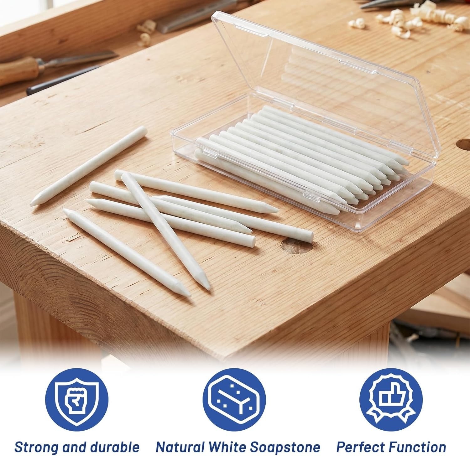 Round Soapstone Pencils 20 Pack, Soapstone Refills Professional Welding Chalk fo
